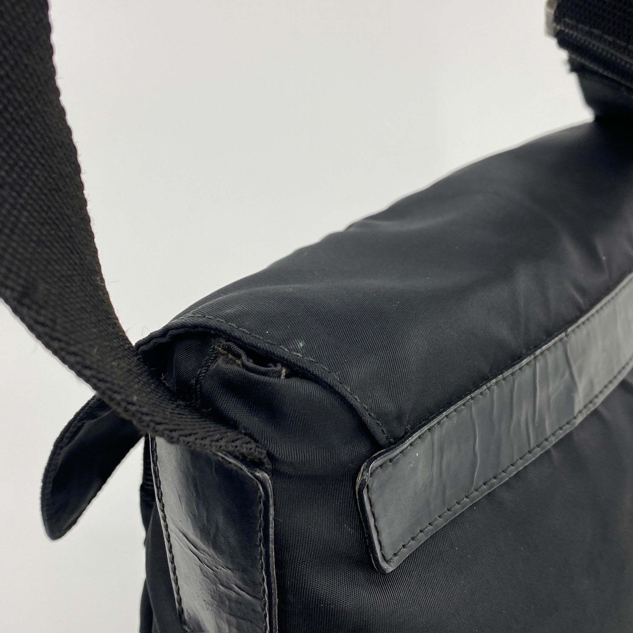 Nylon Messenger Small Crossbody Black - Vintage Luxuries