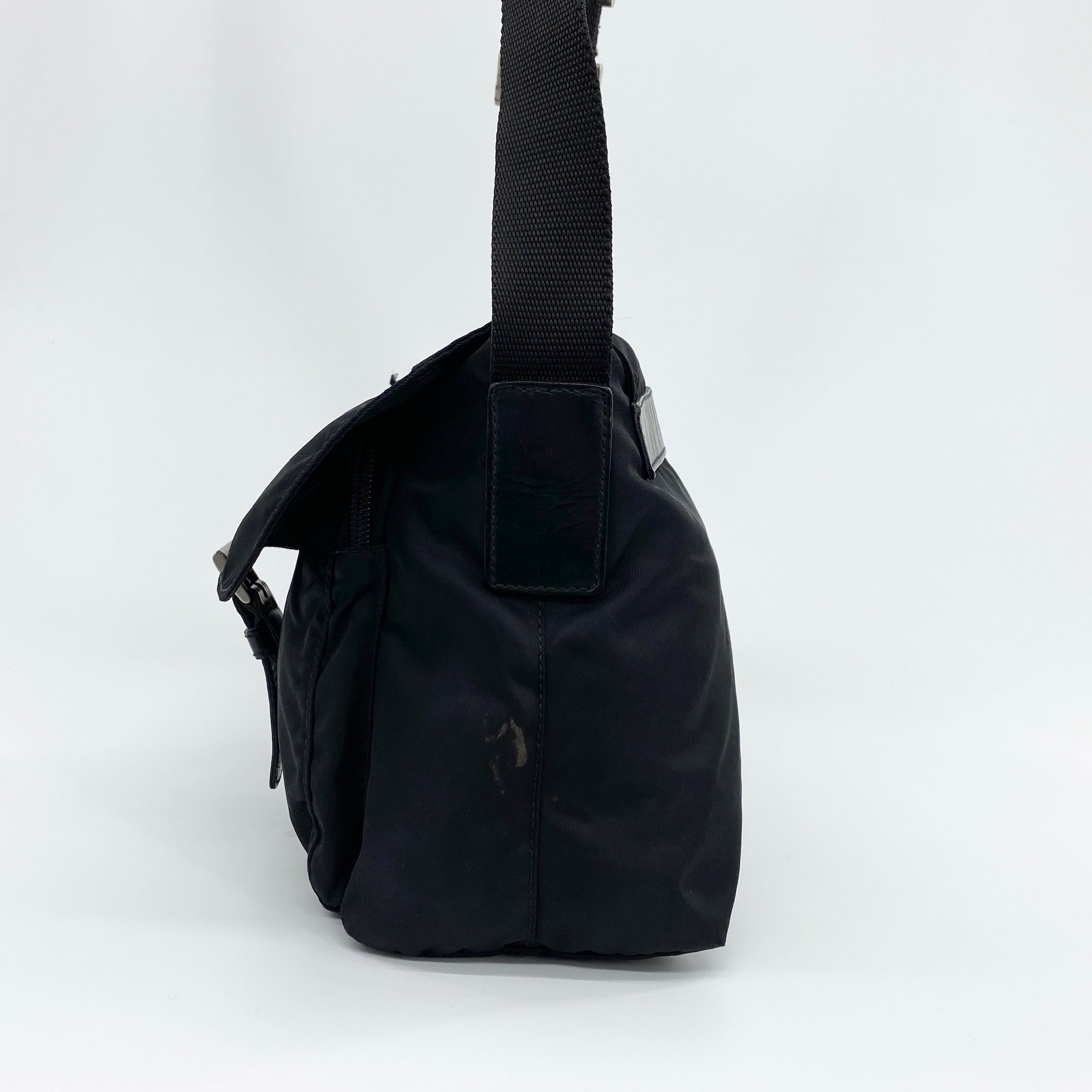 Nylon Messenger Small Crossbody Black - Vintage Luxuries