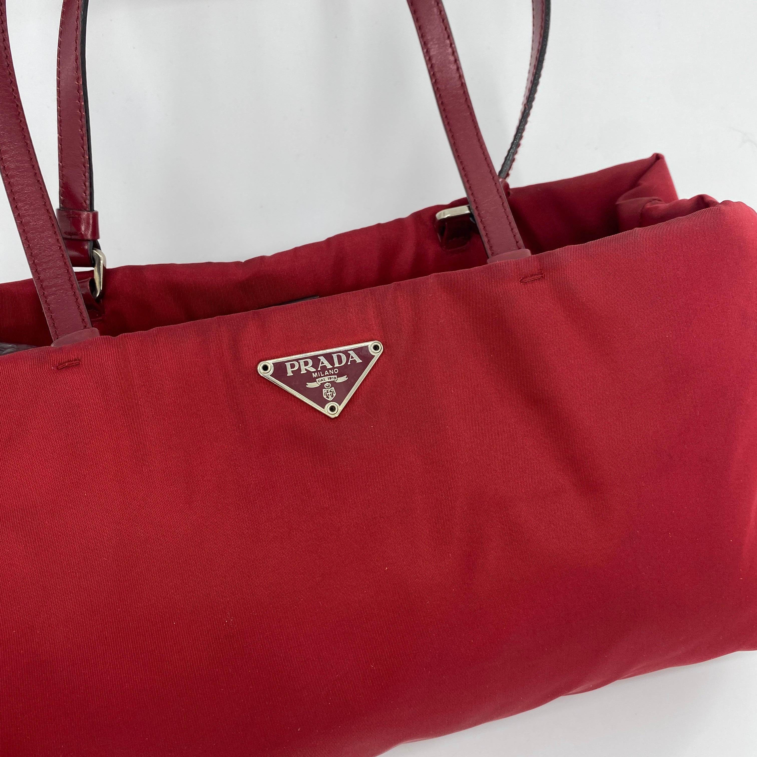 Nylon Tote Small Red