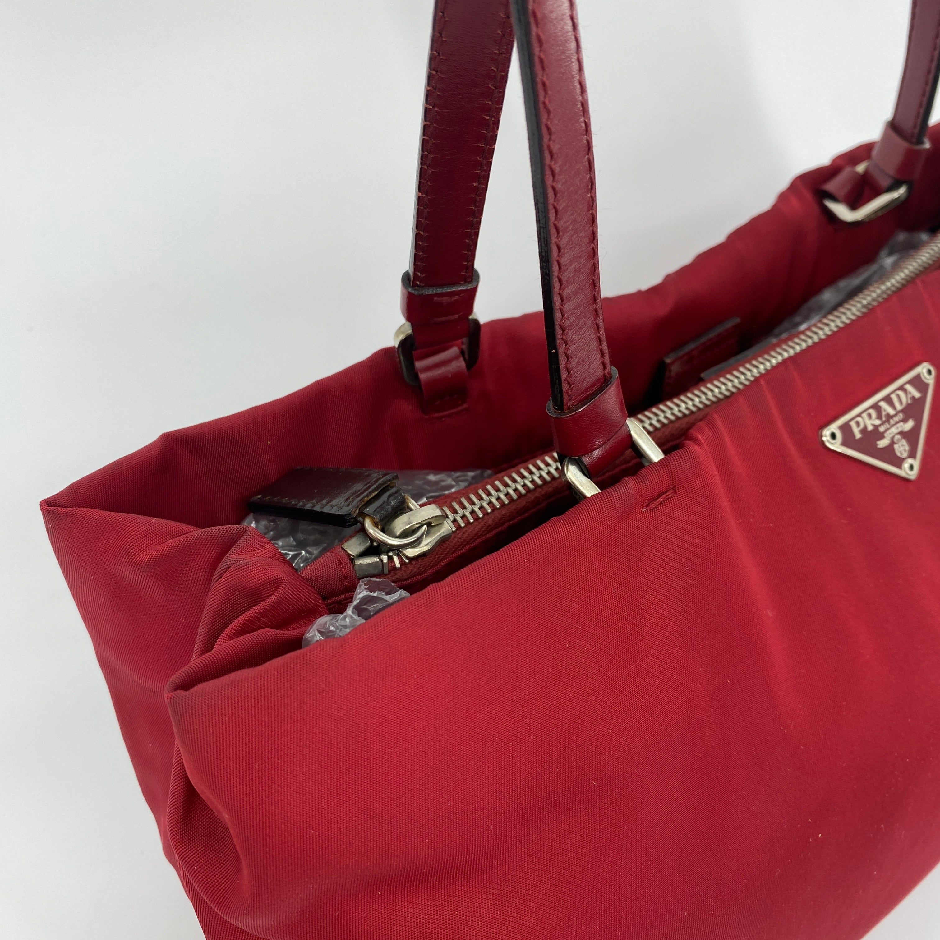 Nylon Tote Small Red