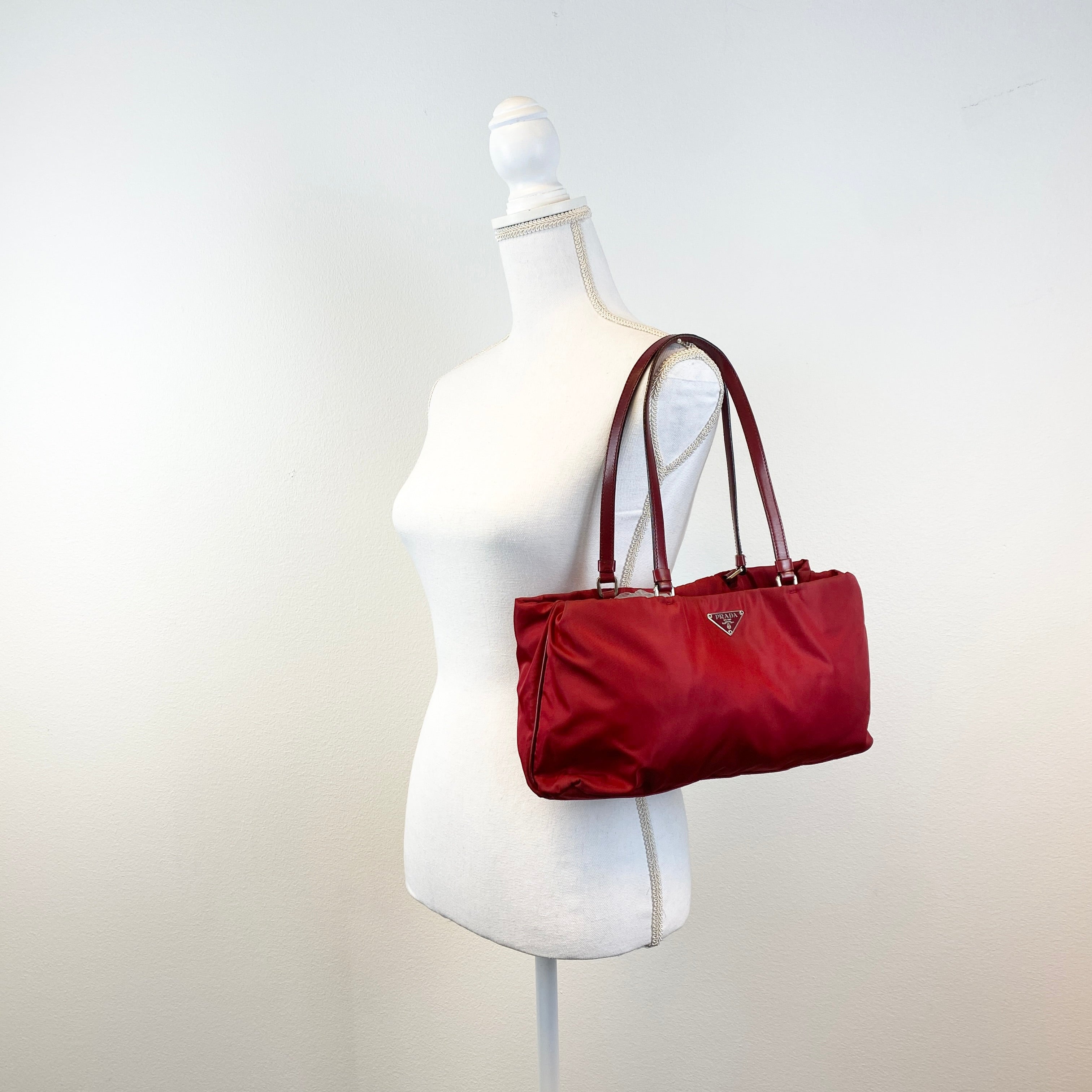 Nylon Tote Small Red