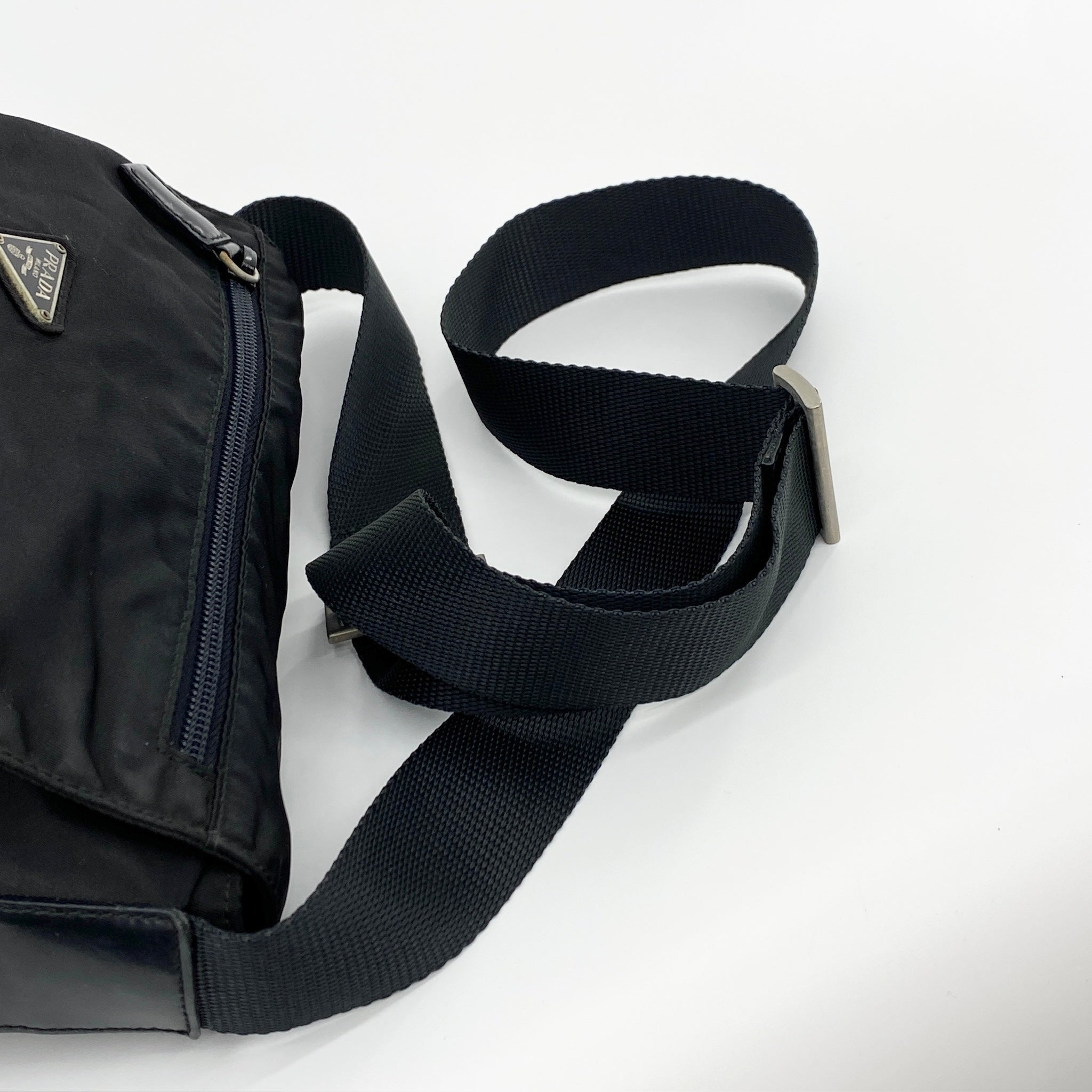 Nylon Messenger Small Crossbody Black - Vintage Luxuries
