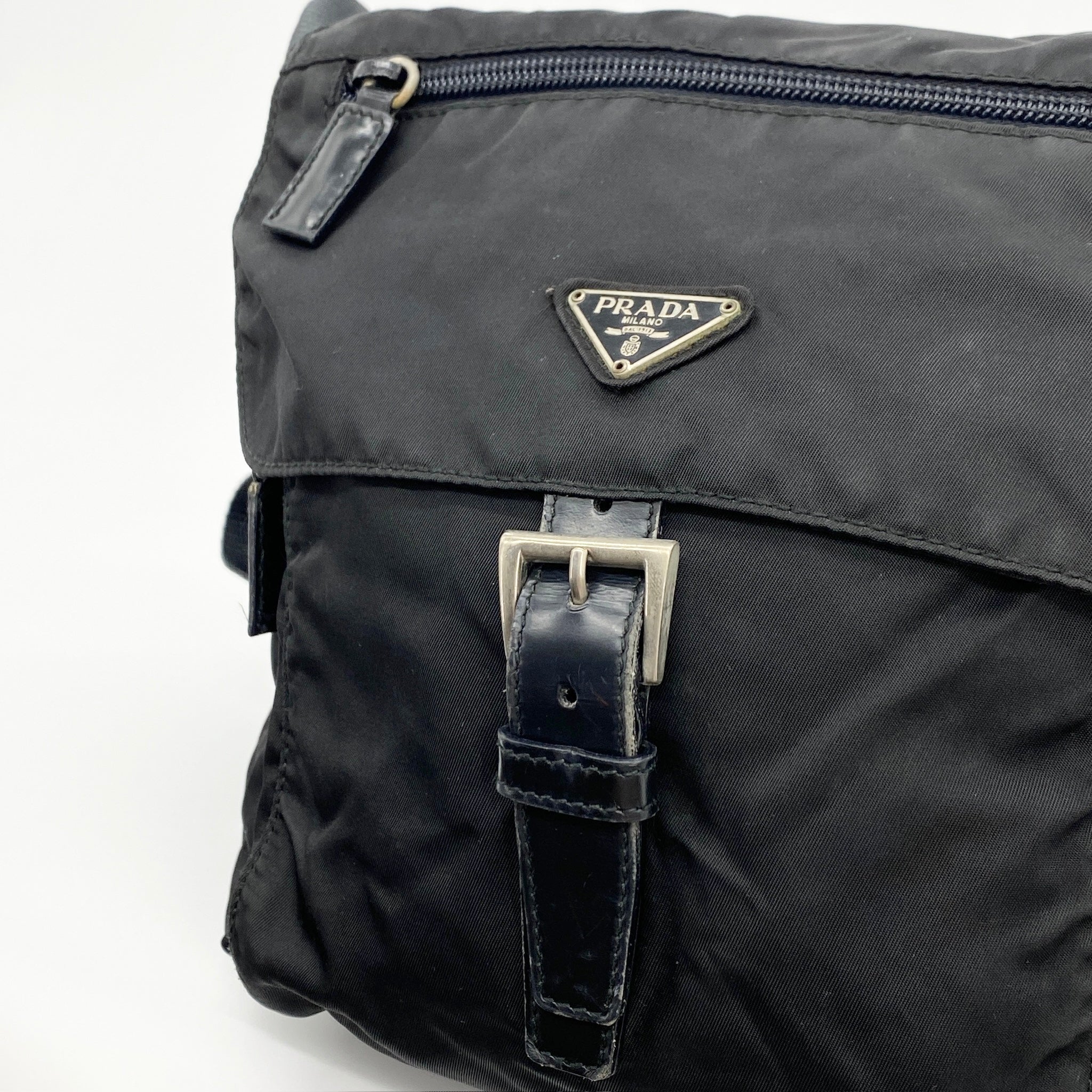 Nylon Messenger Small Crossbody Black - Vintage Luxuries