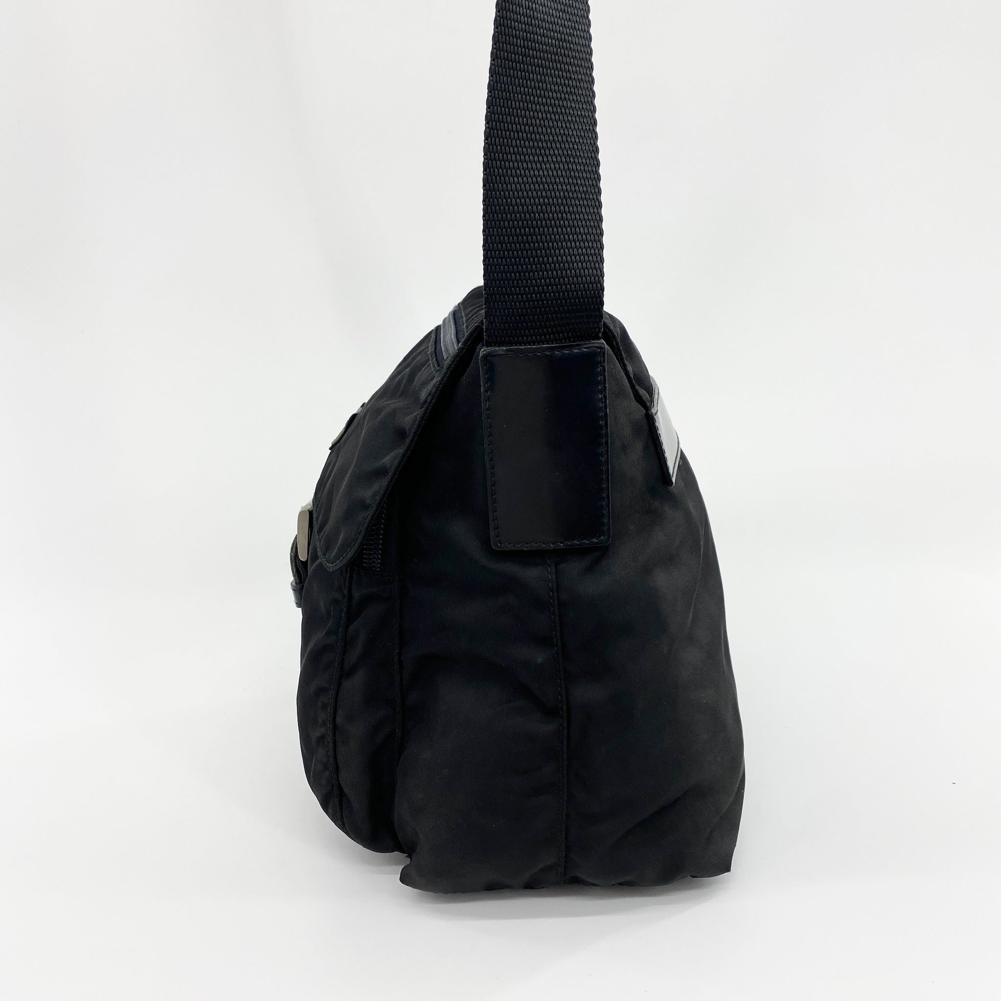 Nylon Messenger Small Crossbody Black - Vintage Luxuries