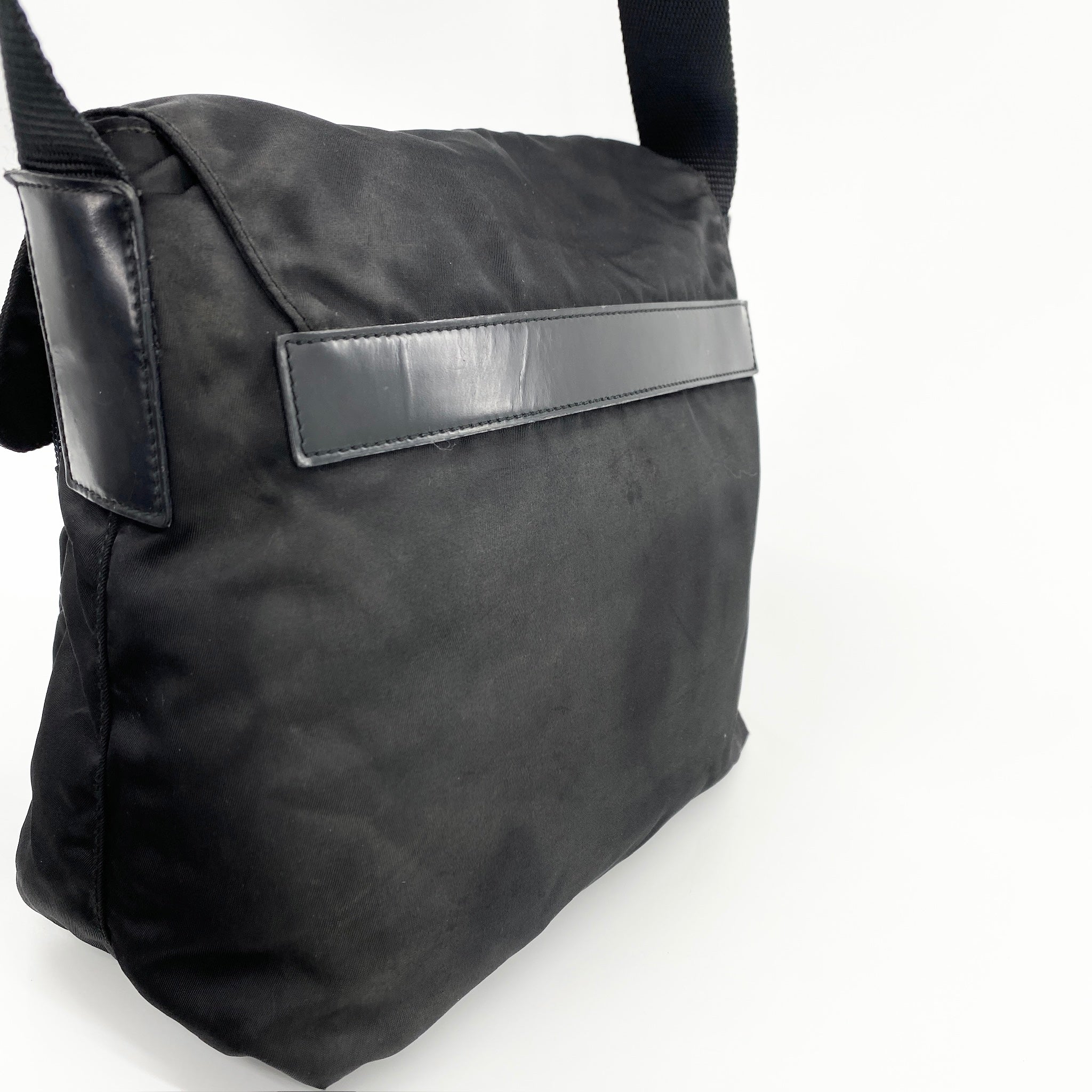 Nylon Messenger Small Crossbody Black - Vintage Luxuries