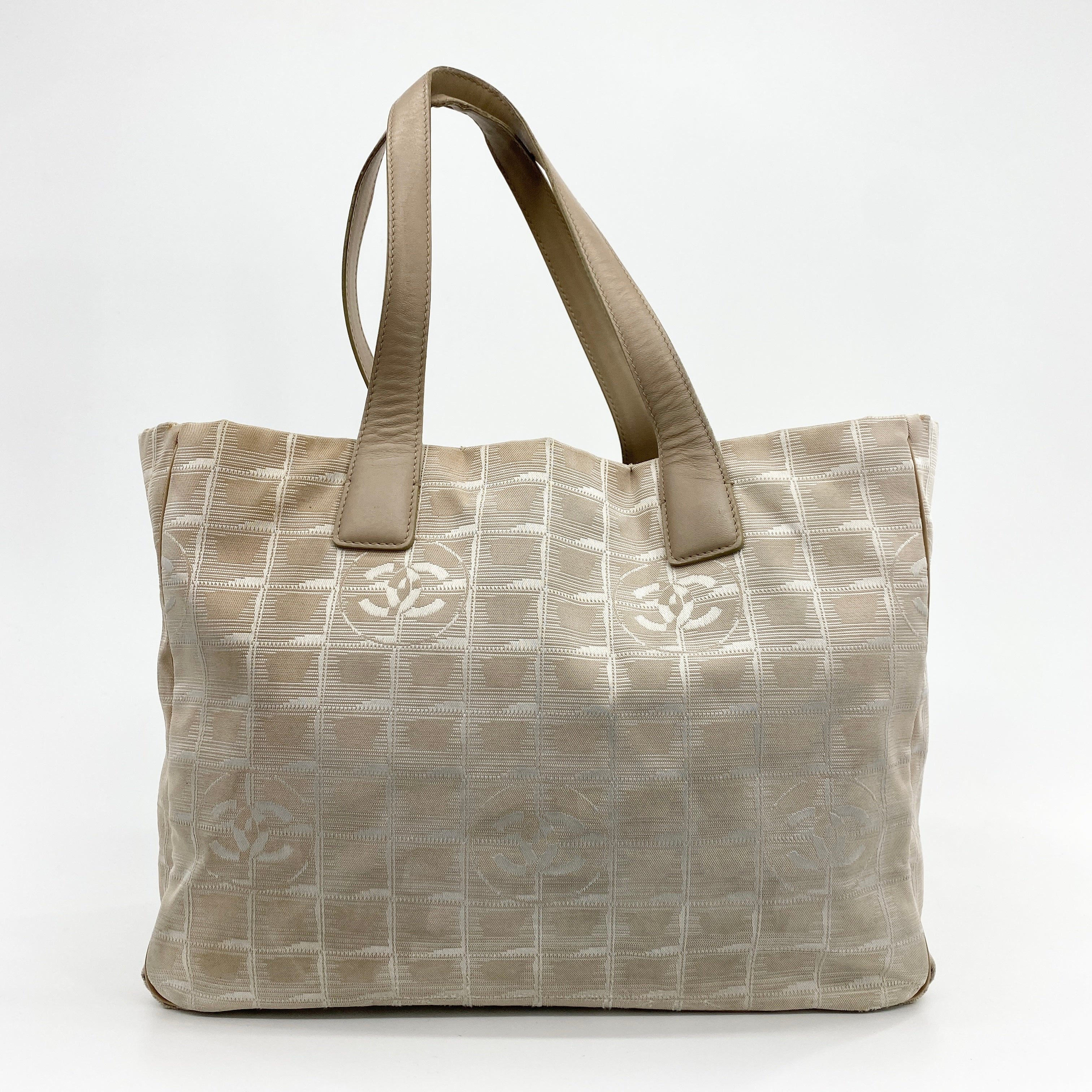 Nylon Travel Line Tote Beige - Vintage Luxuries