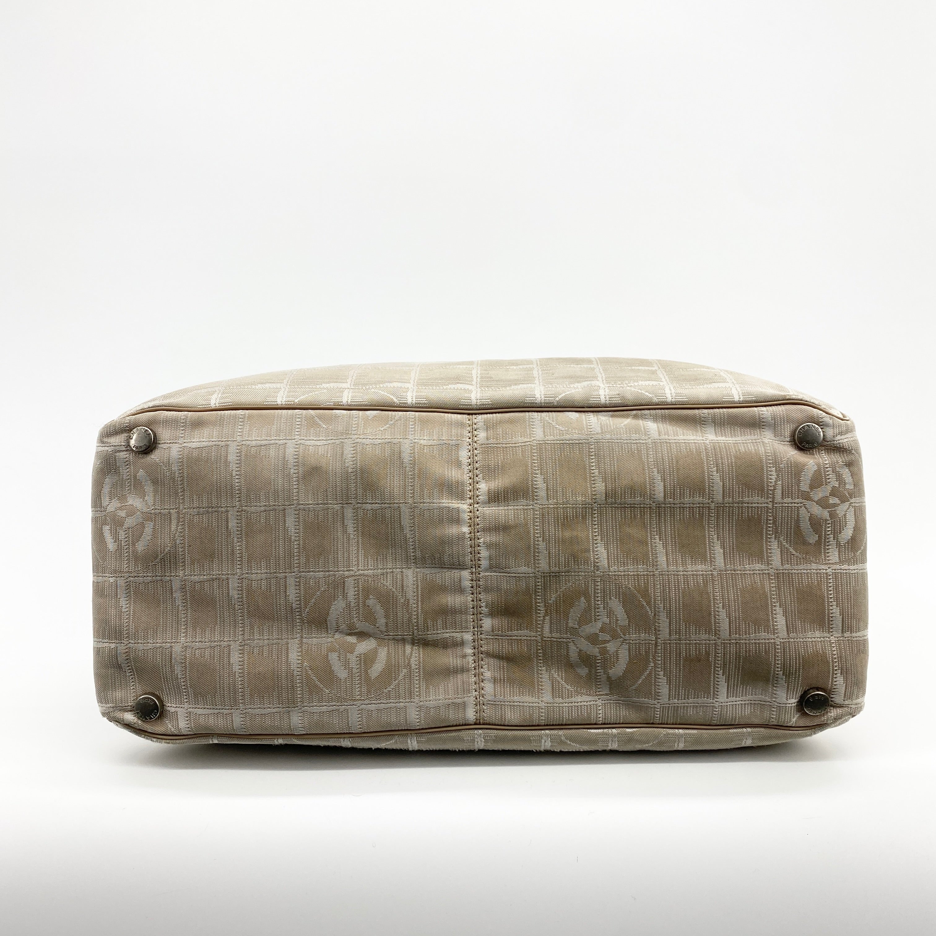 Nylon Travel Line Tote Beige - Vintage Luxuries