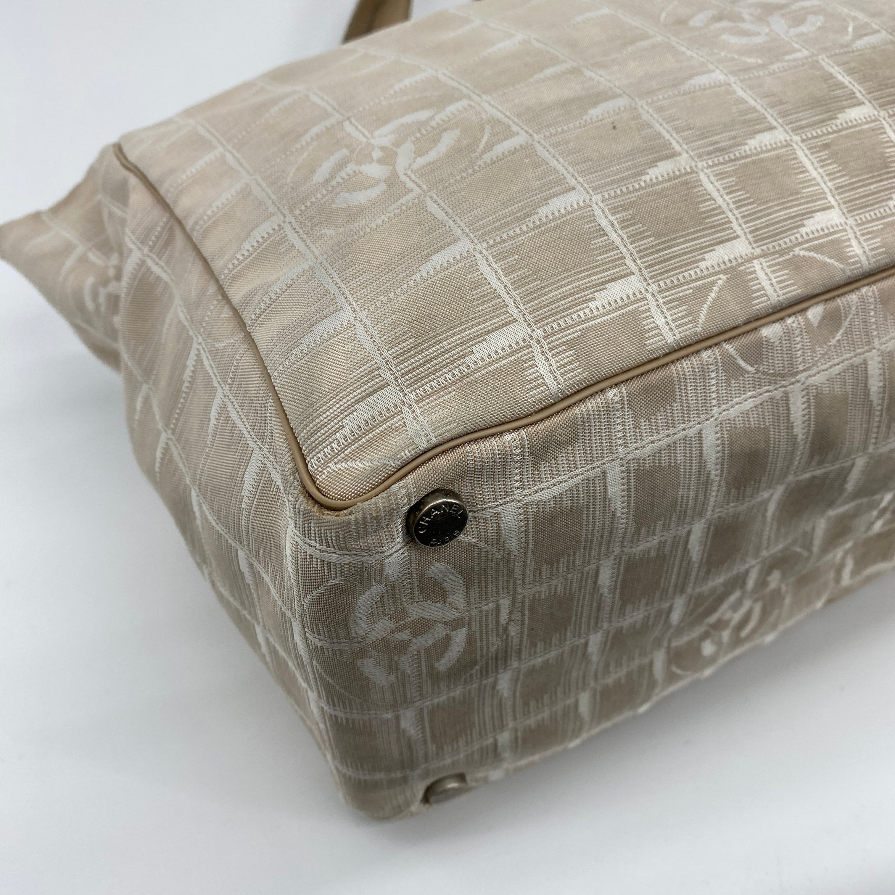 Nylon Travel Line Tote Beige - Vintage Luxuries