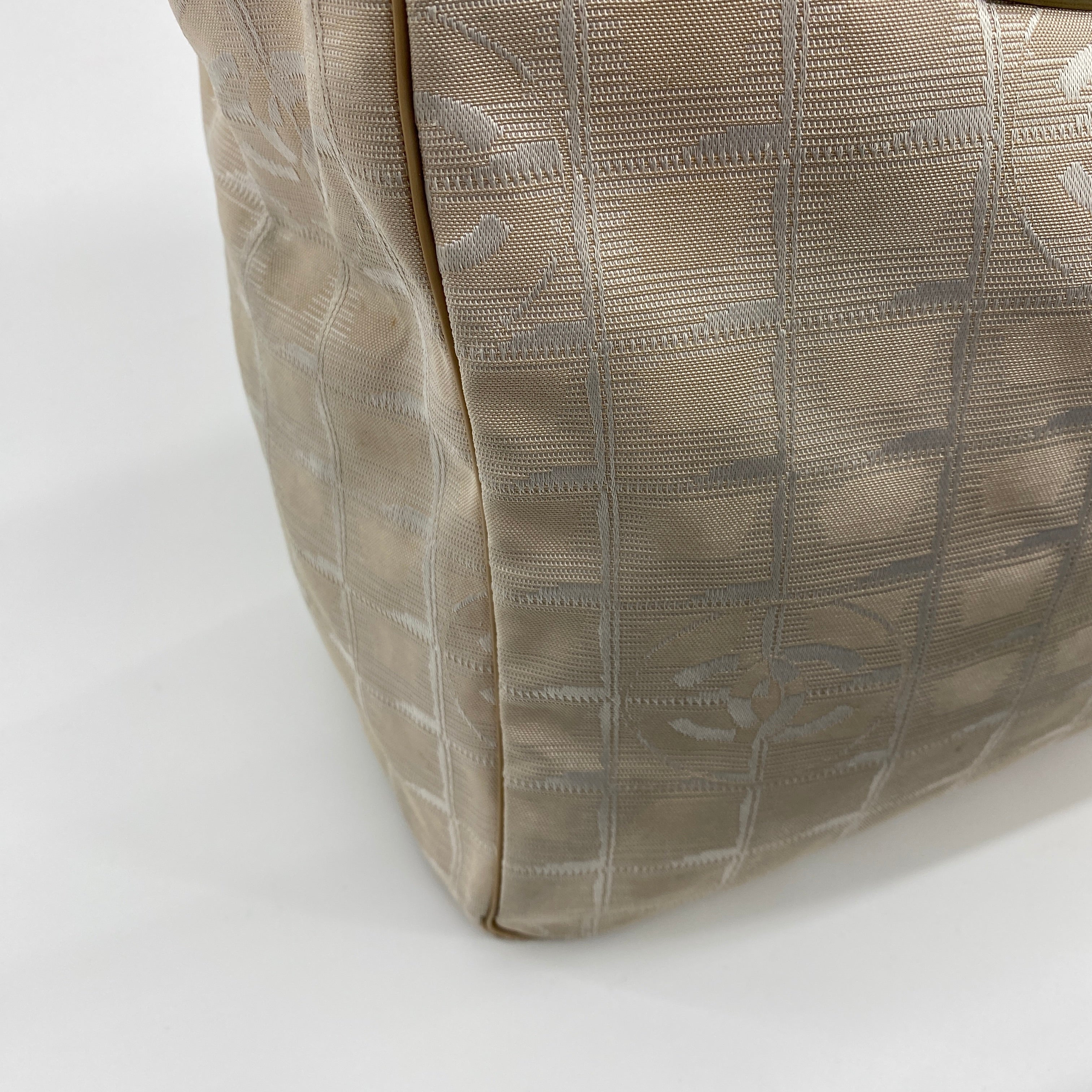 Nylon Travel Line Tote Beige - Vintage Luxuries