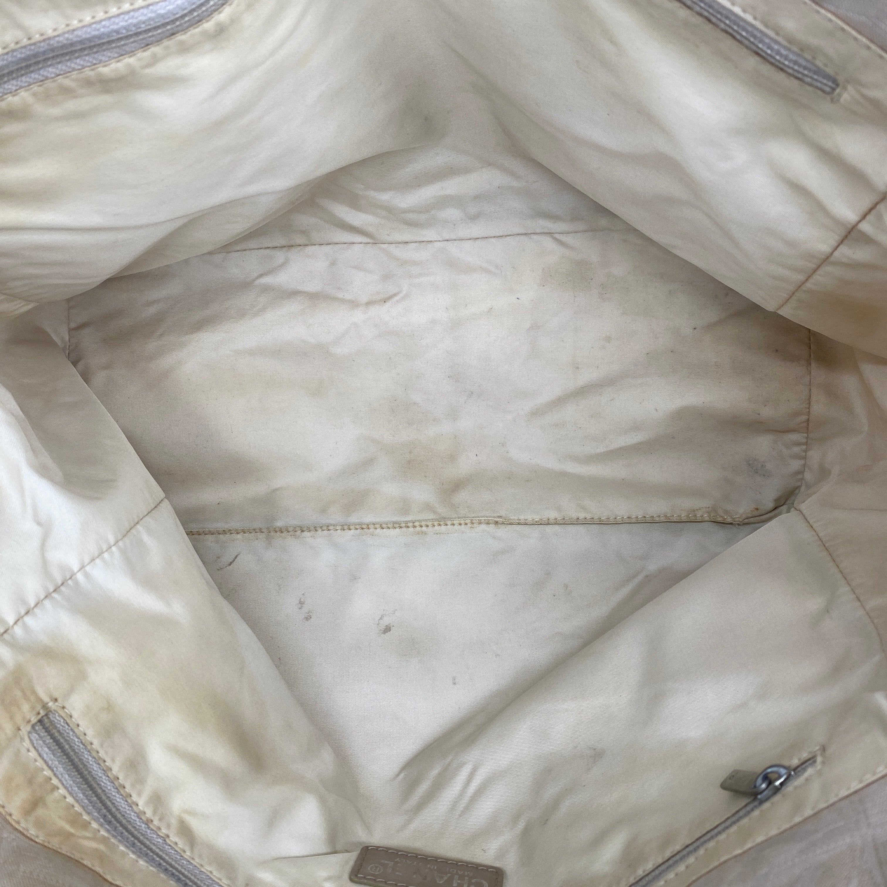 Nylon Travel Line Tote Beige - Vintage Luxuries