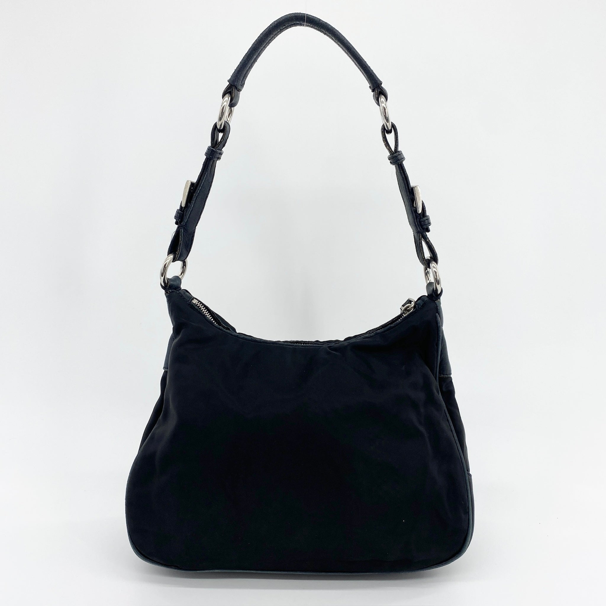 Nylon Hobo Shoulder Bag Black - Vintage Luxuries
