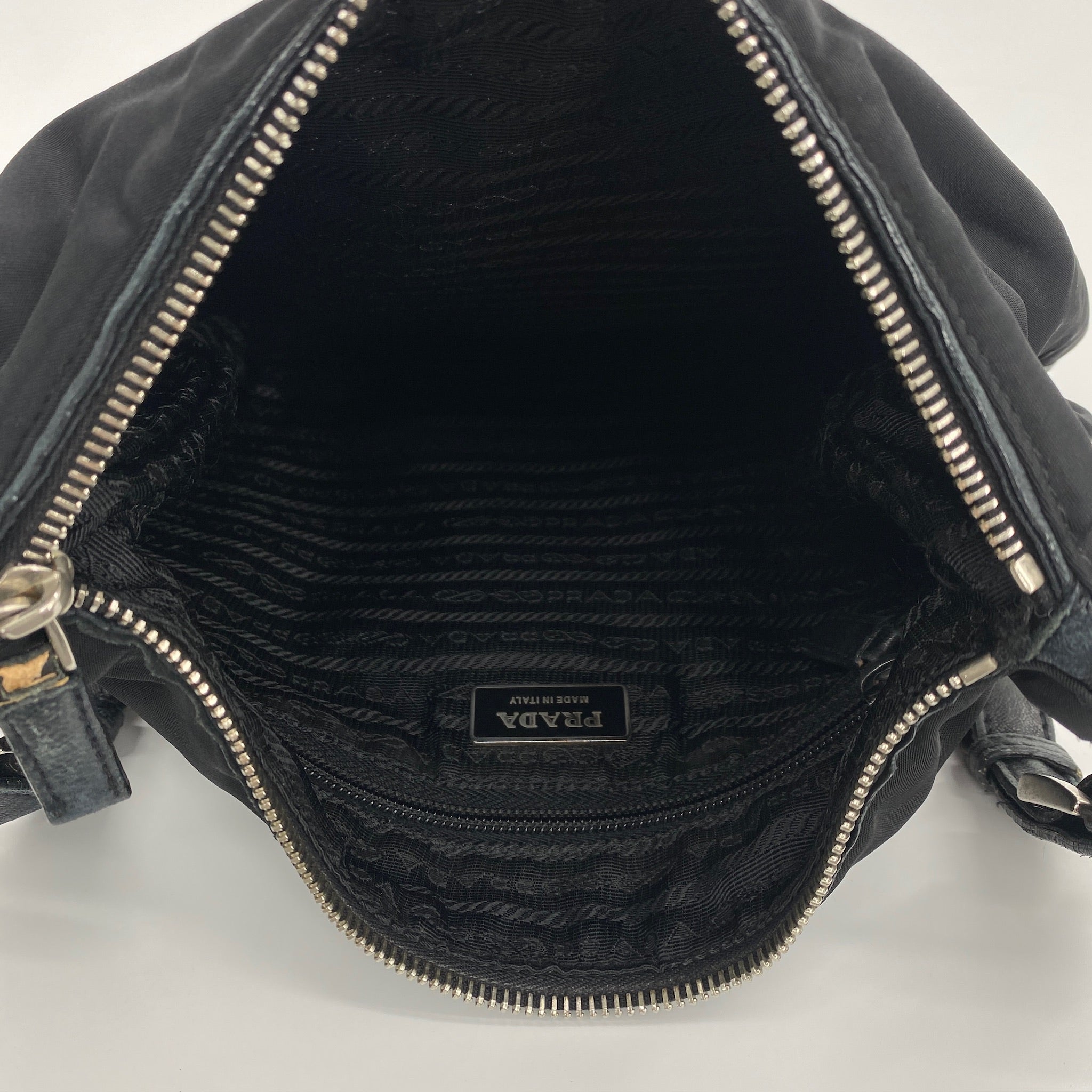 Nylon Hobo Shoulder Bag Black - Vintage Luxuries