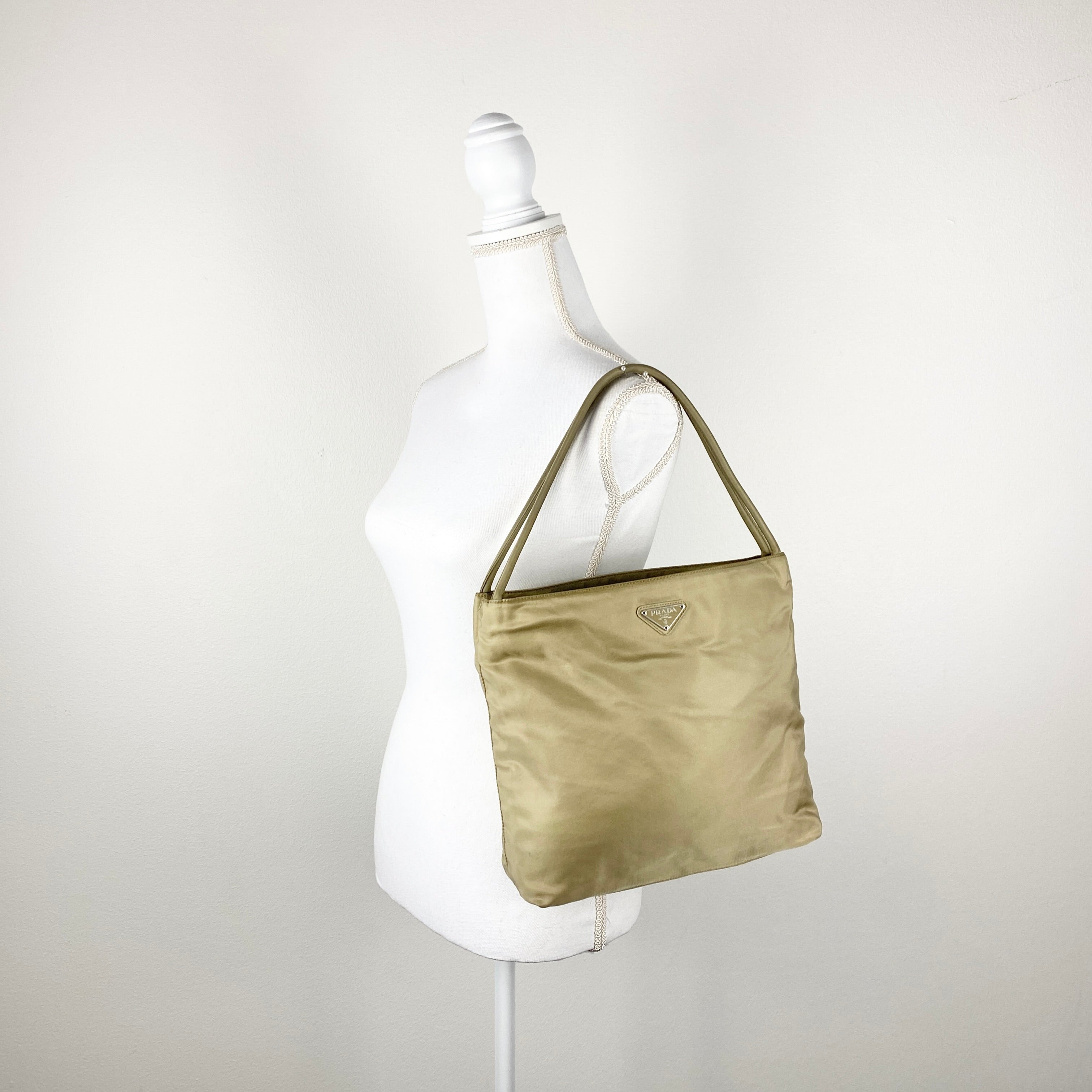 Nylon Tote Small Beige - Vintage Luxuries