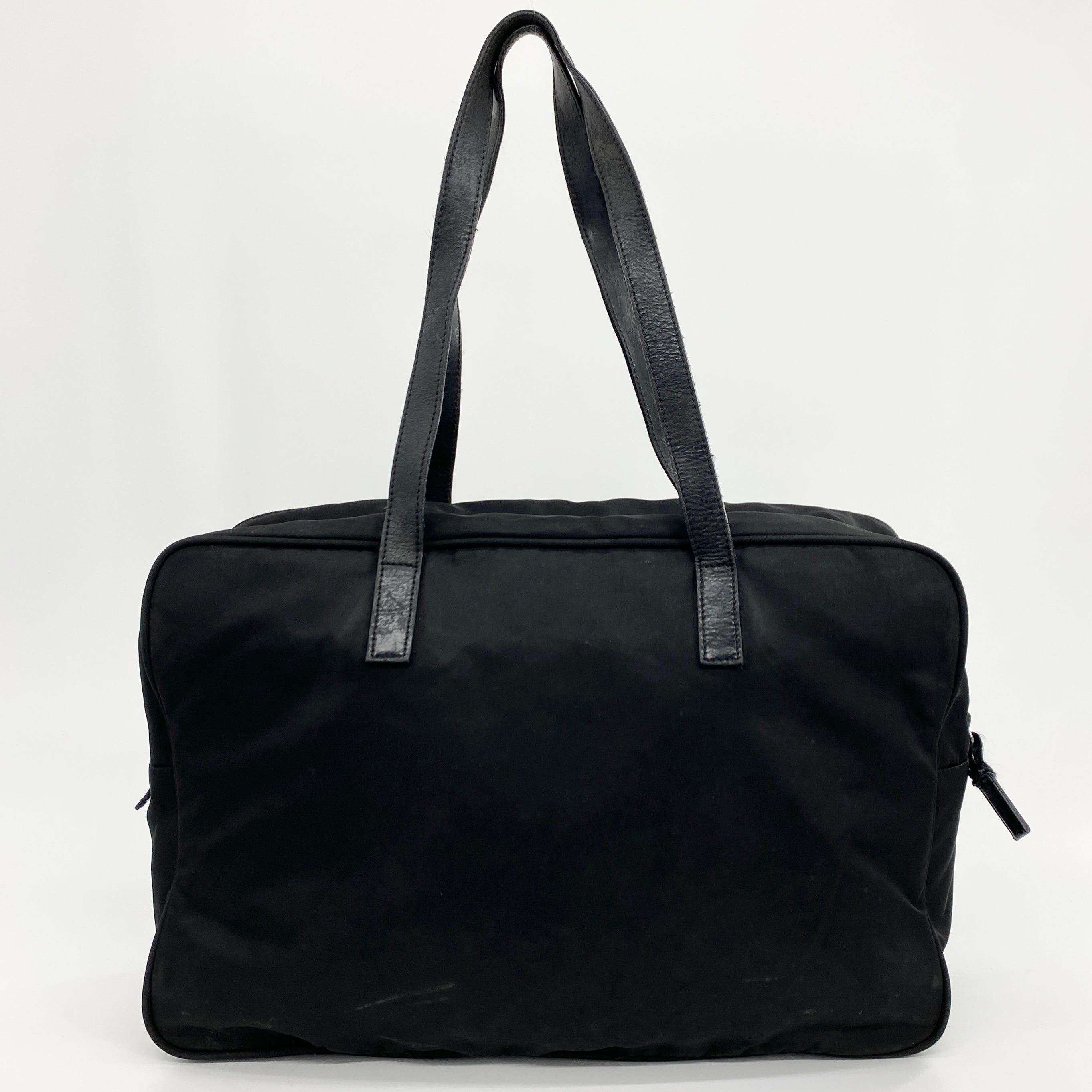 Nylon Laptop Shoulder Bag Black - Vintage Luxuries