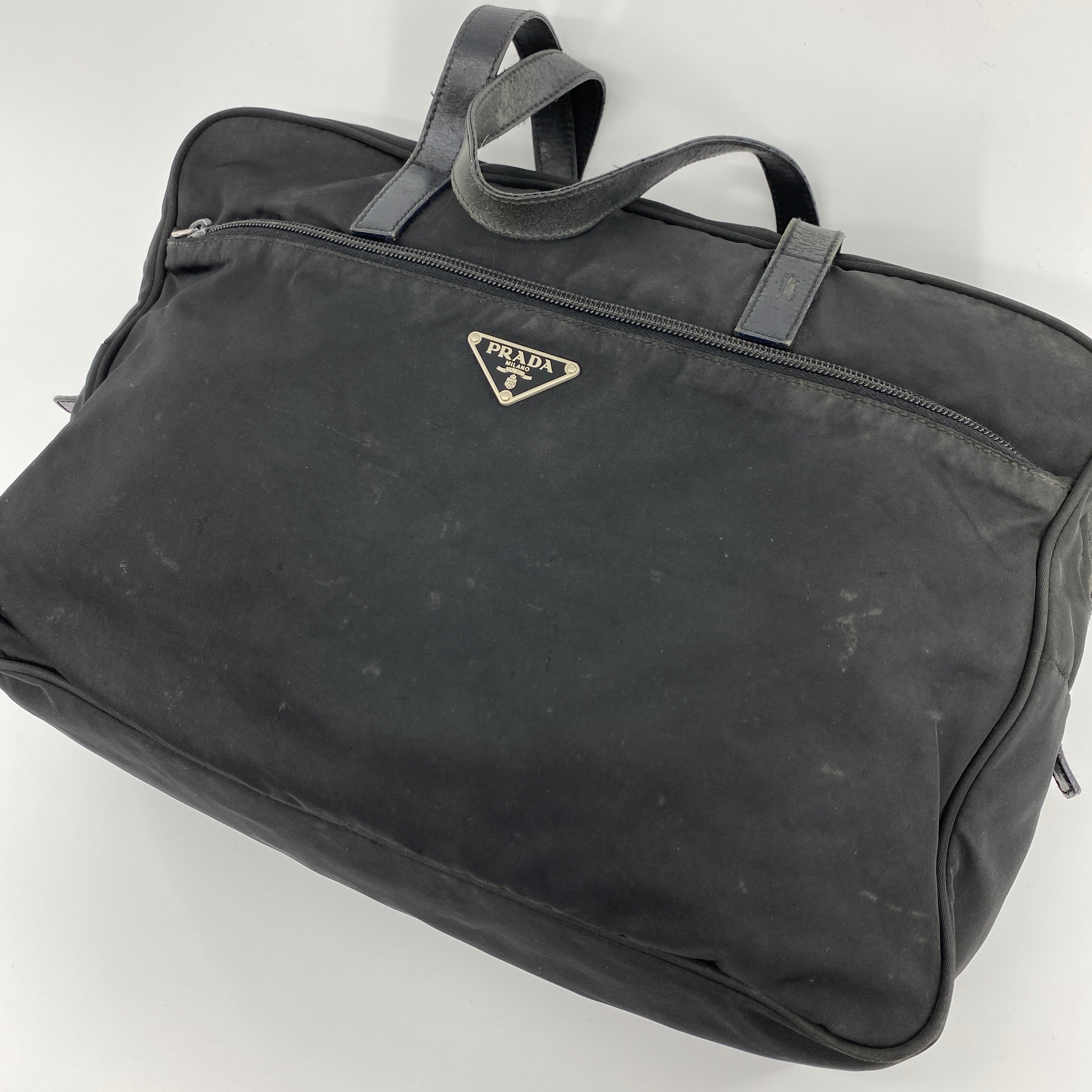 Nylon Laptop Shoulder Bag Black - Vintage Luxuries