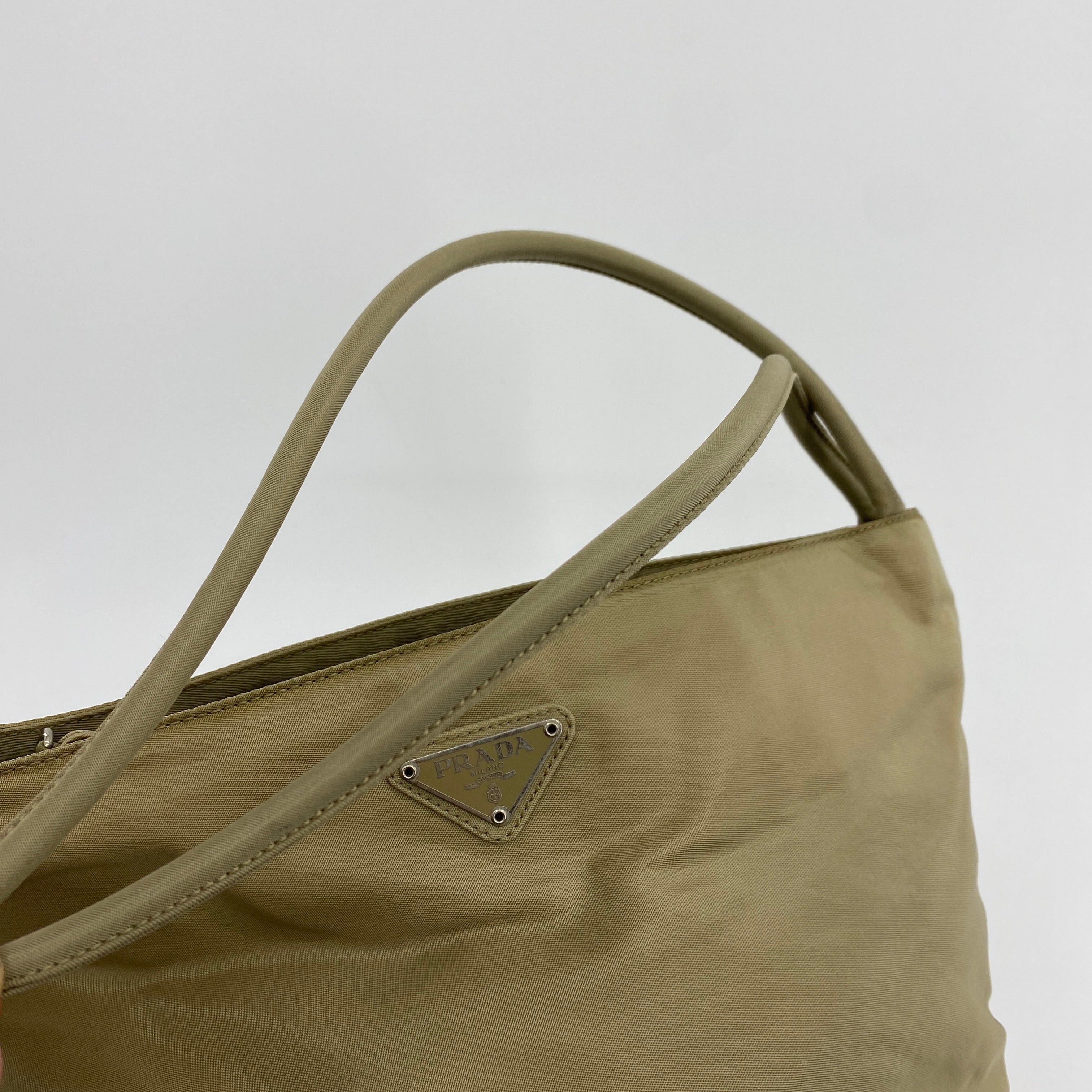 Nylon Tote Small Beige - Vintage Luxuries