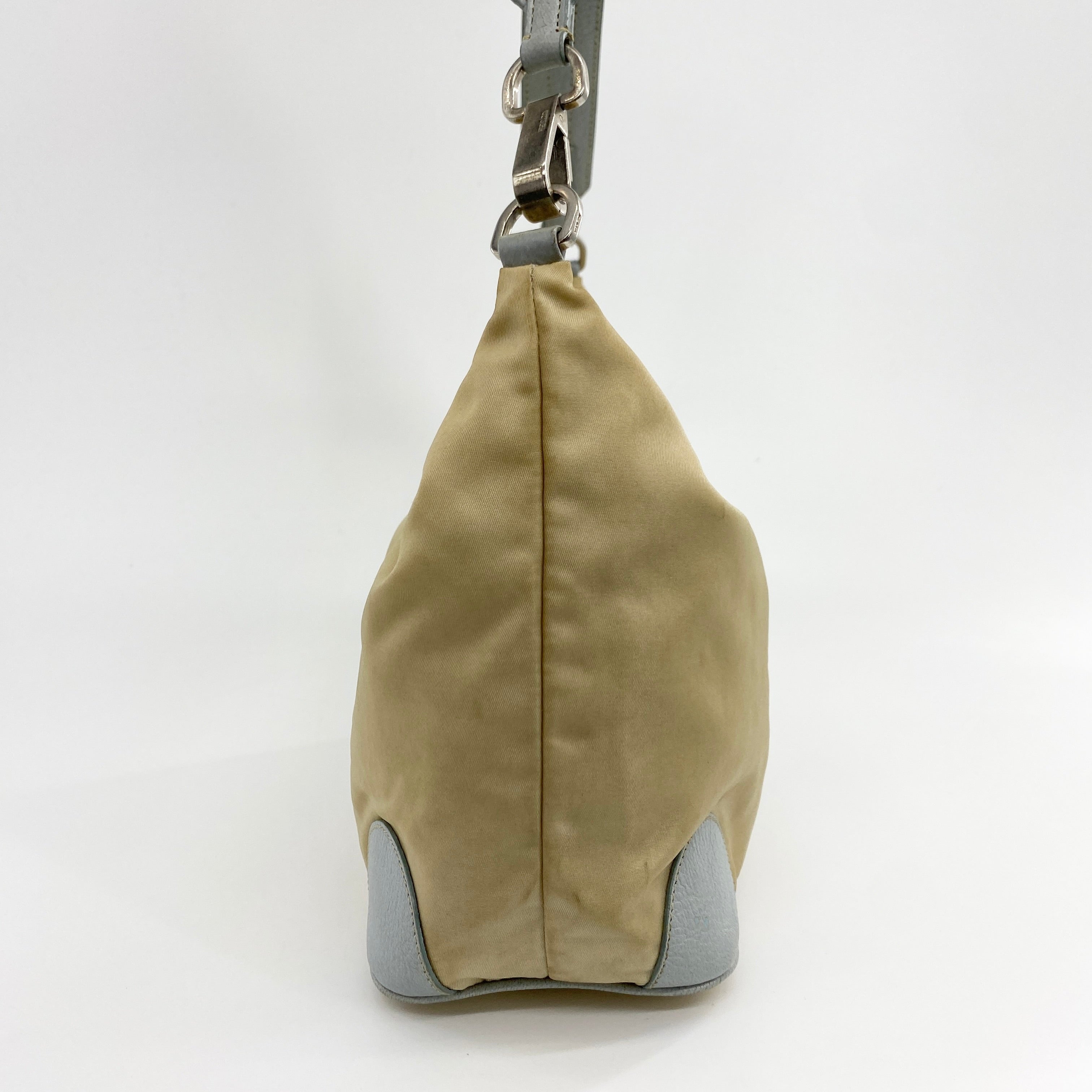 Nylon Shoulder Bag Blue Beige - Vintage Luxuries
