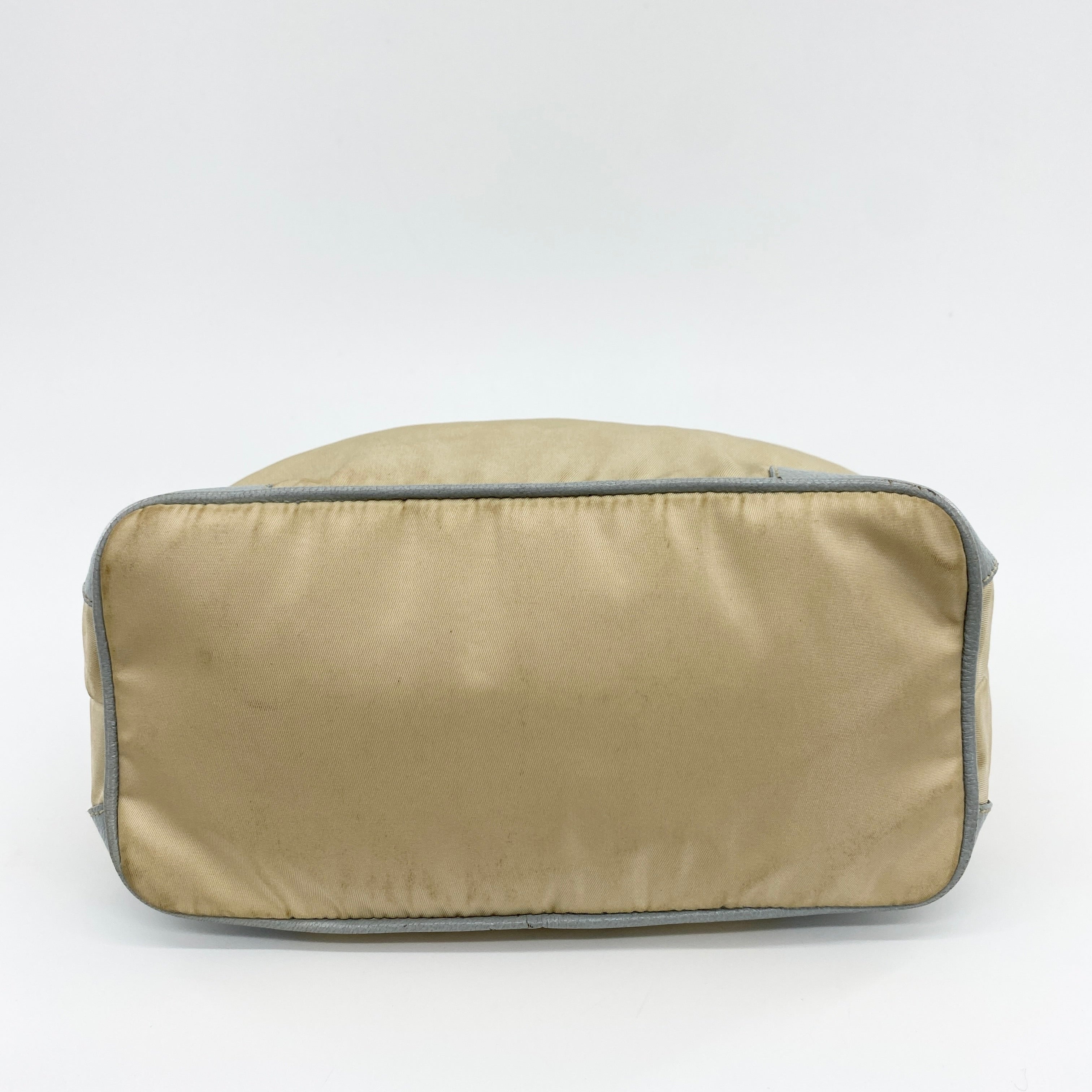 Nylon Shoulder Bag Blue Beige - Vintage Luxuries