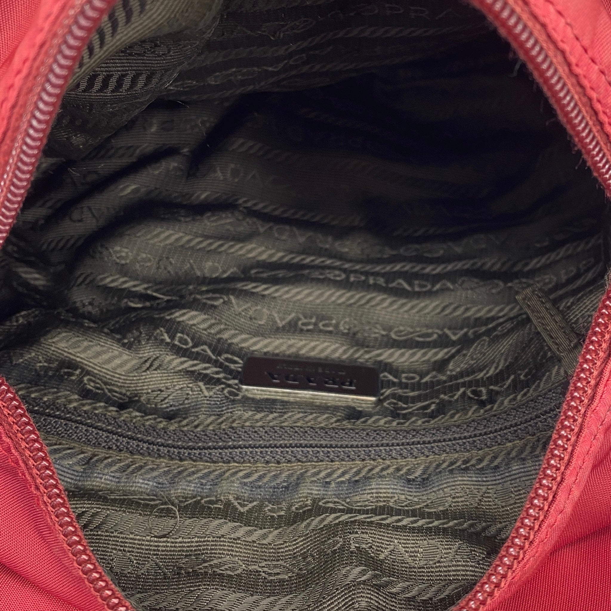 Nylon Messenger Small Crossbody Red