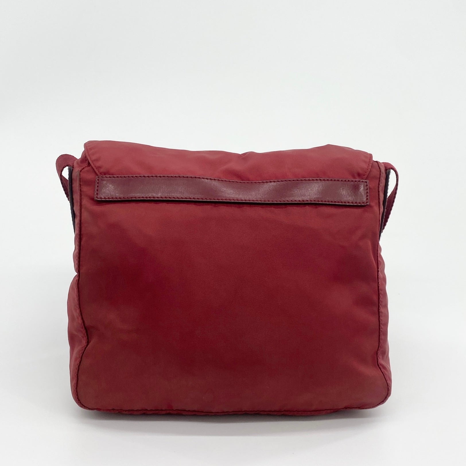 Nylon Messenger Small Crossbody Red