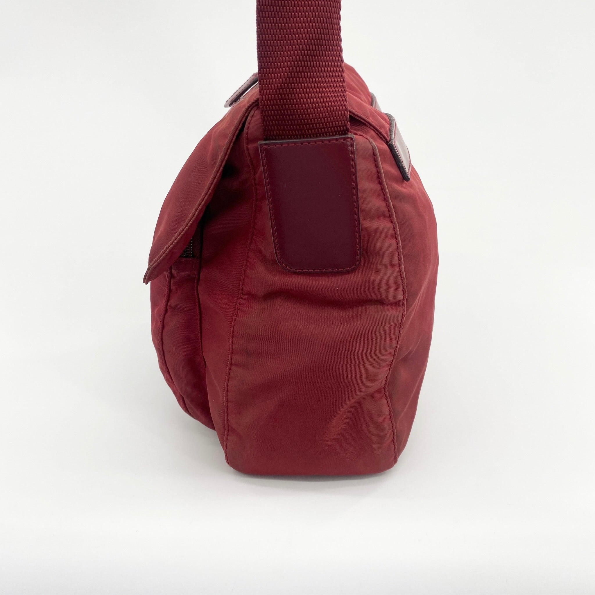 Nylon Messenger Small Crossbody Red