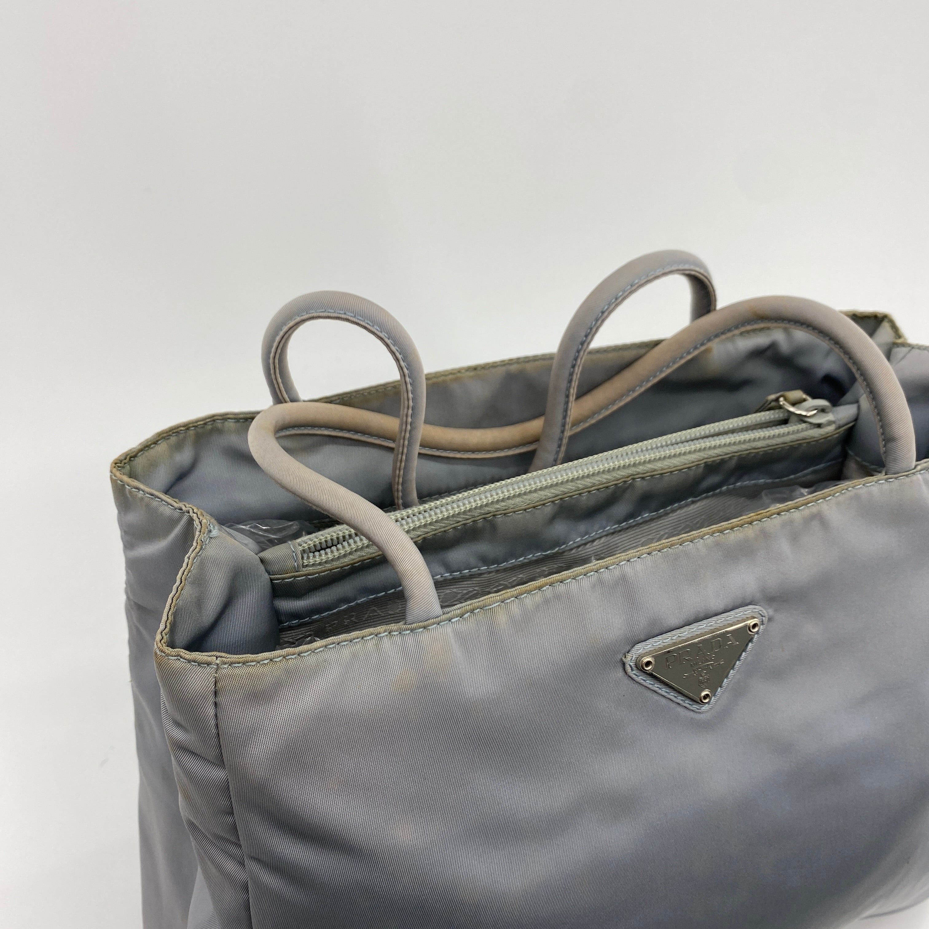 Nylon Handbag Grey - Vintage Luxuries