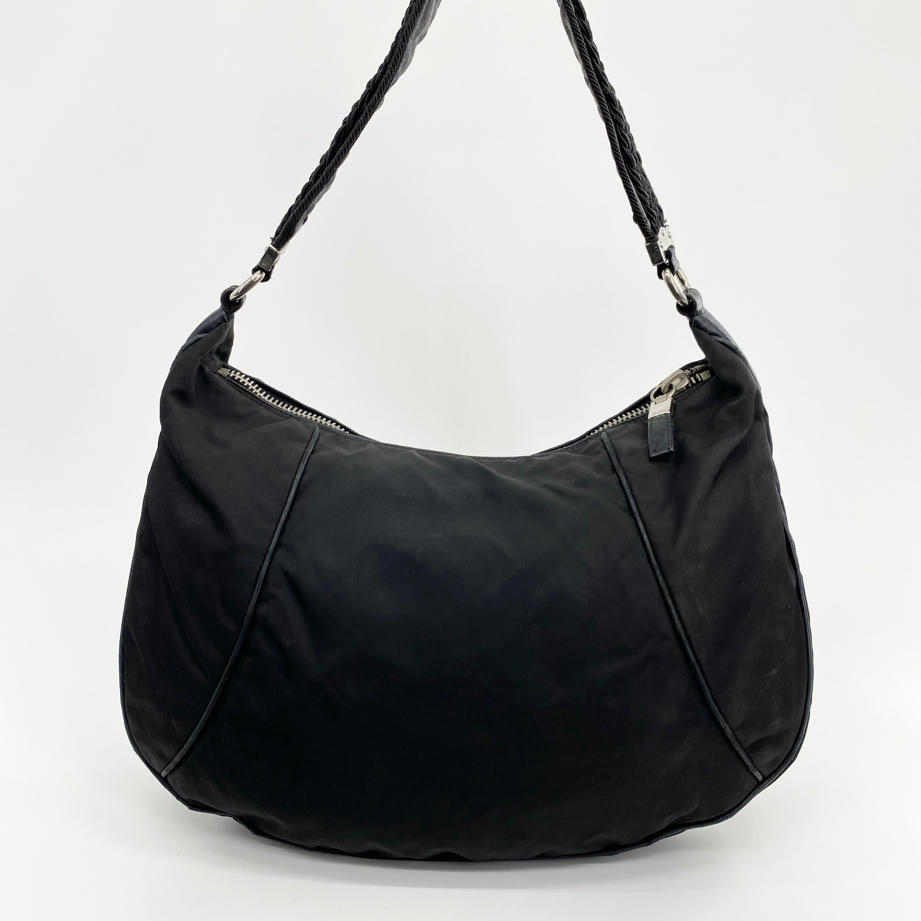 Nylon Shoulder Bag Black - Vintage Luxuries