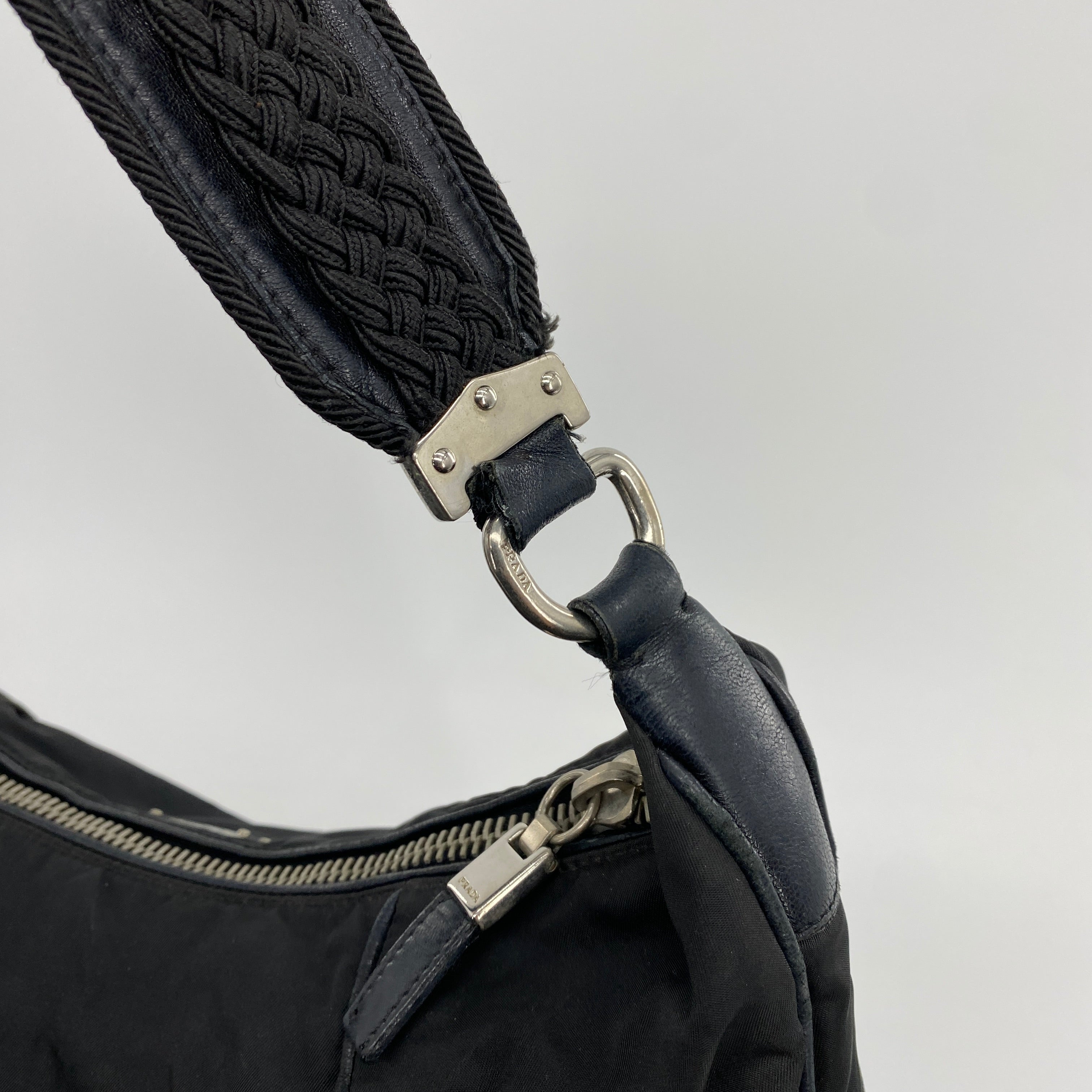Nylon Shoulder Bag Black - Vintage Luxuries