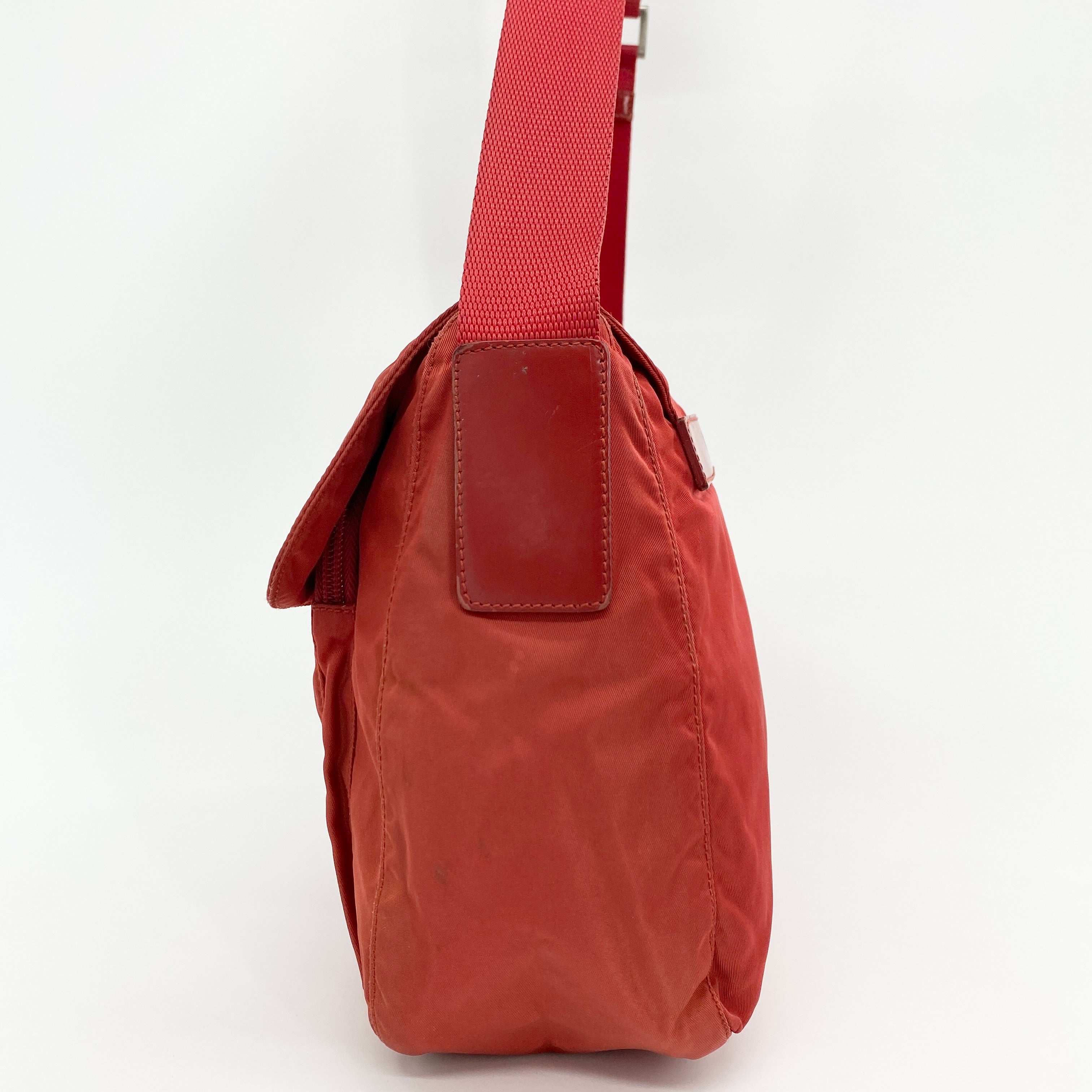 Nylon Messenger Small Crossbody Red - Vintage Luxuries