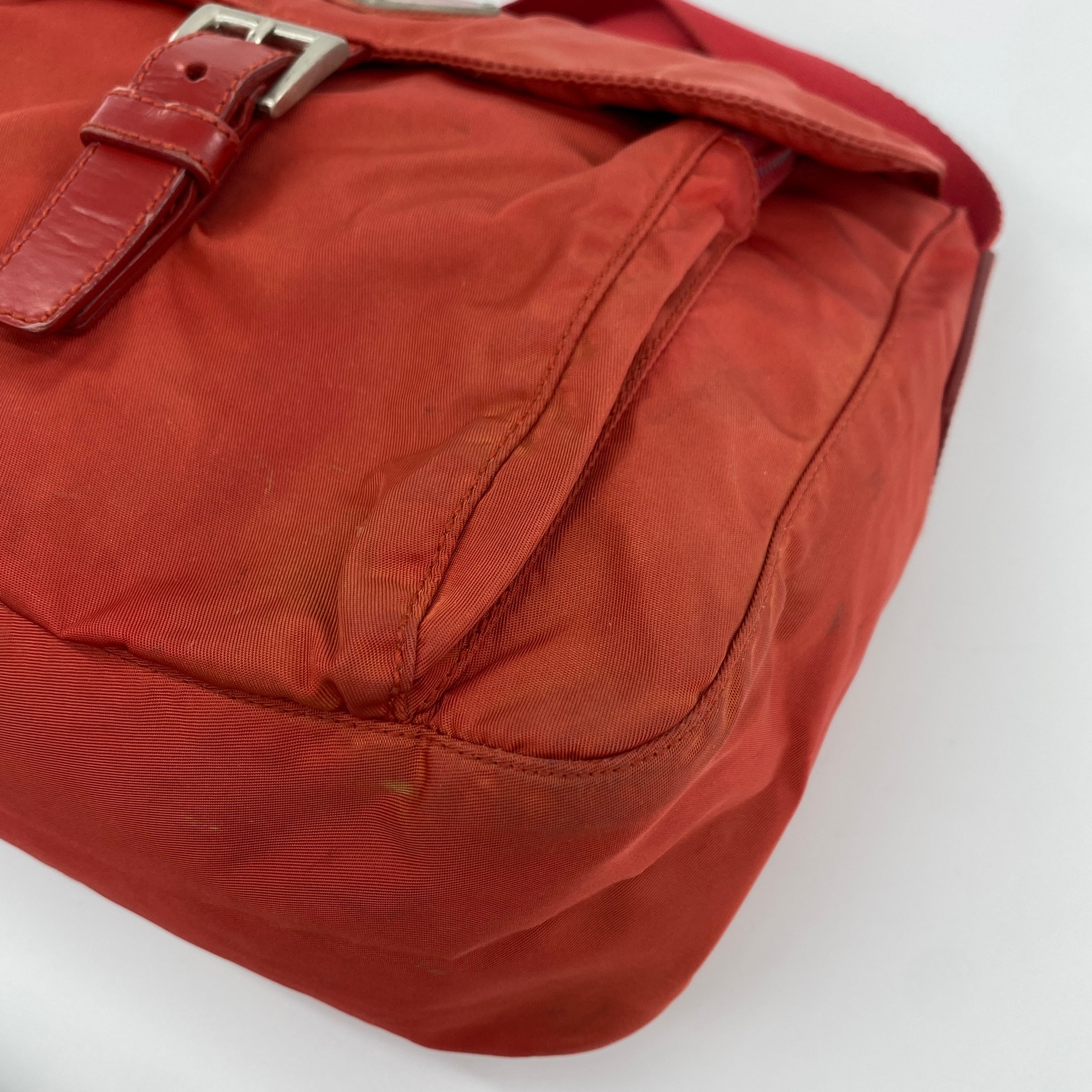 Nylon Messenger Small Crossbody Red - Vintage Luxuries