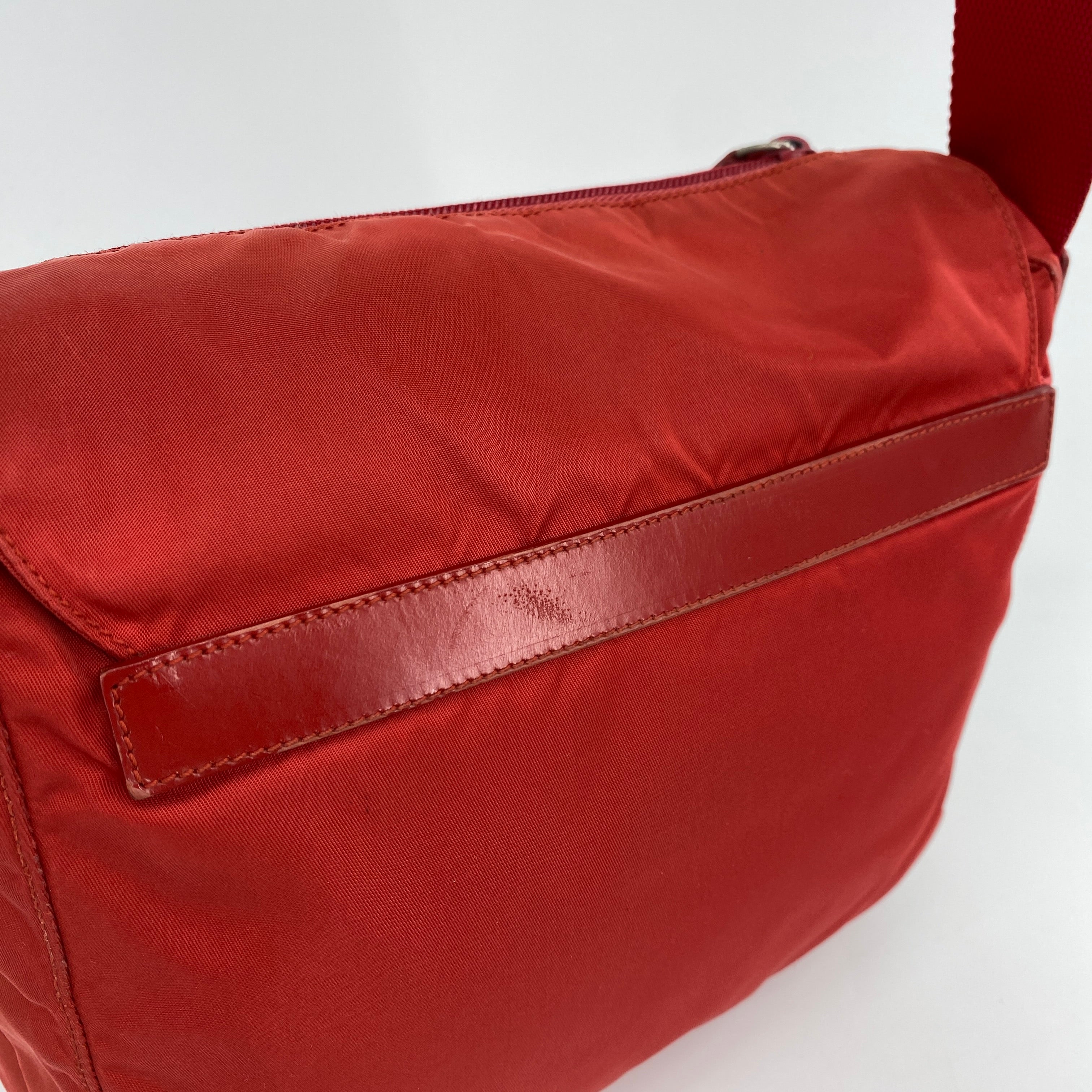 Nylon Messenger Small Crossbody Red - Vintage Luxuries