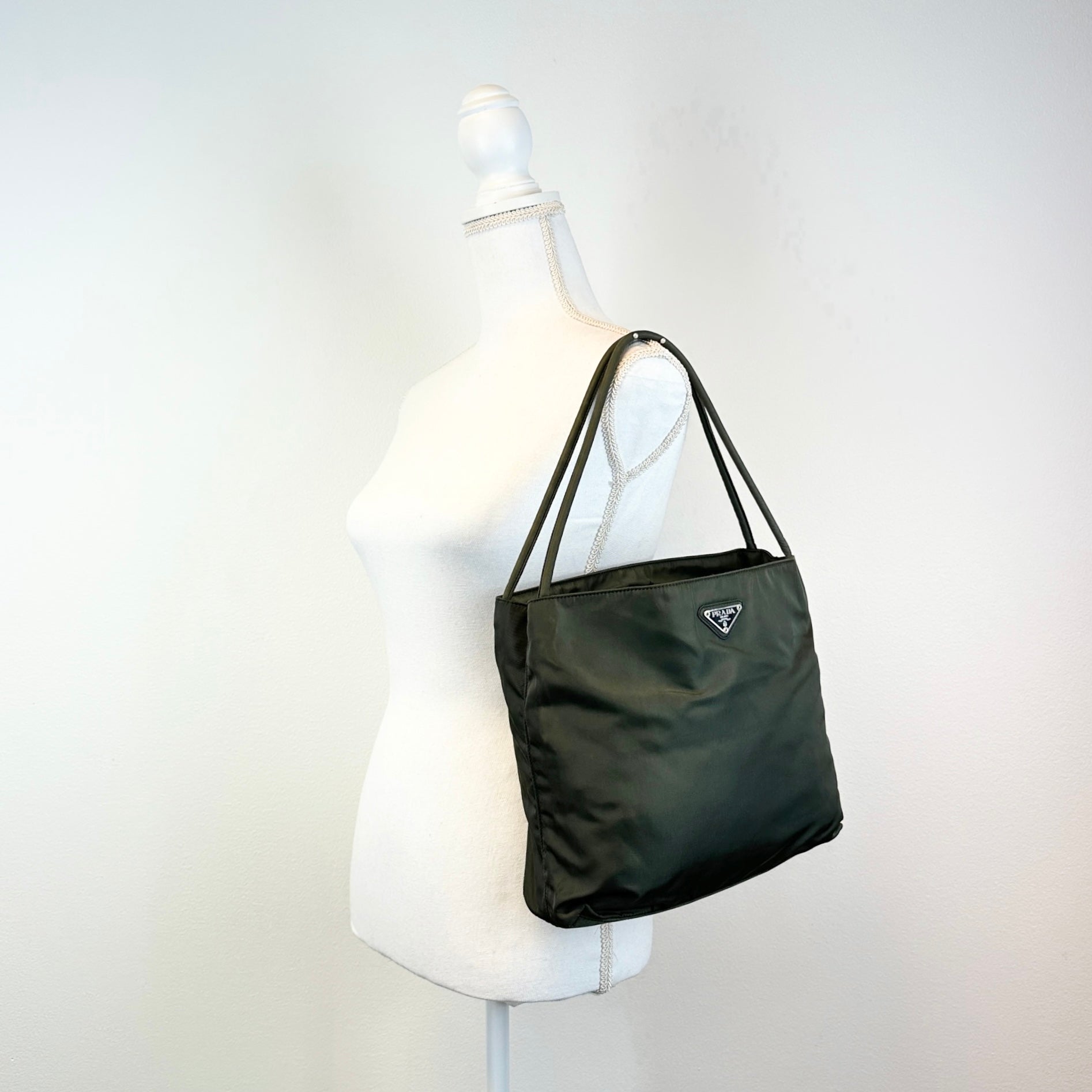 Nylon Small Tote Green - Vintage Luxuries