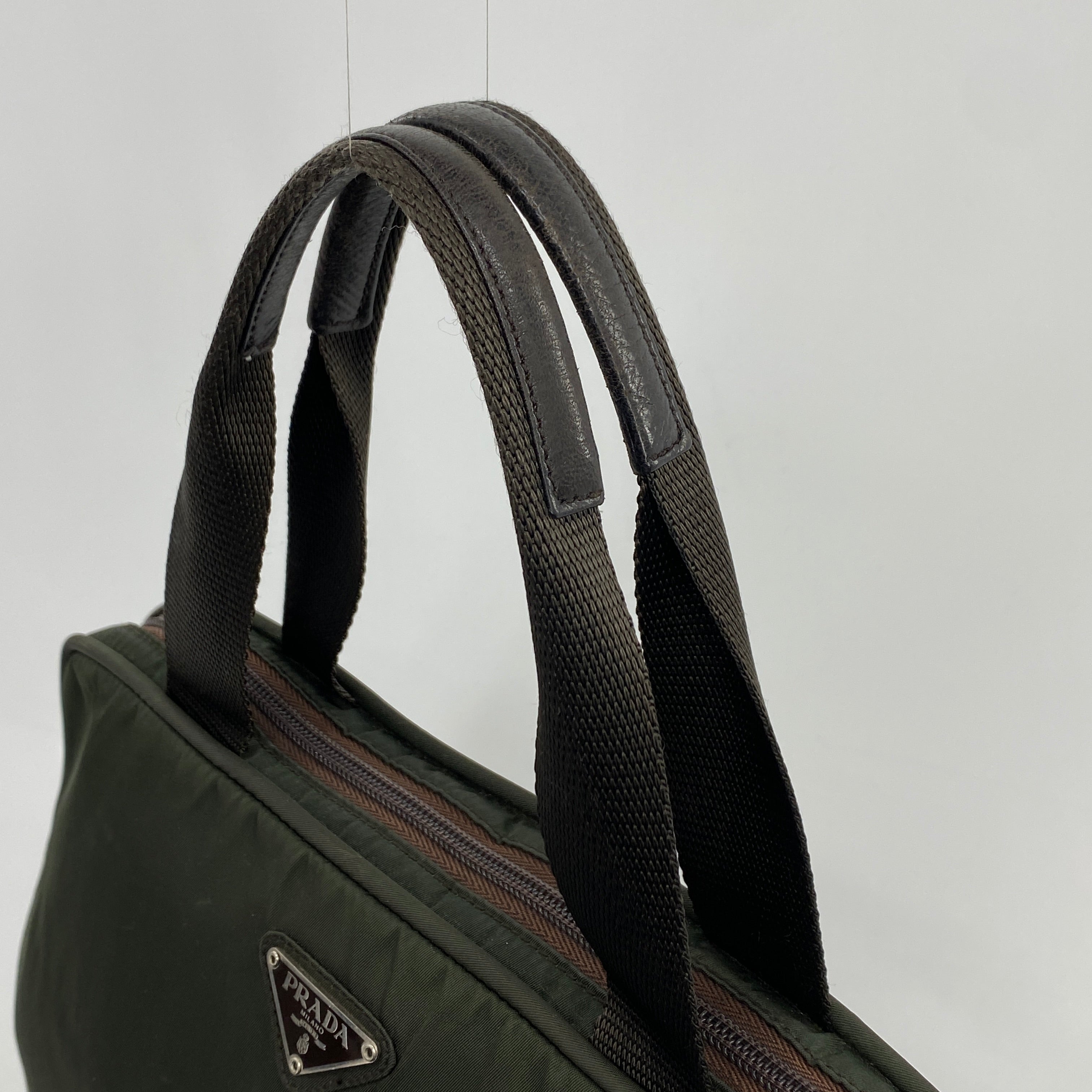 Nylon Laptop Handbag Green - Vintage Luxuries