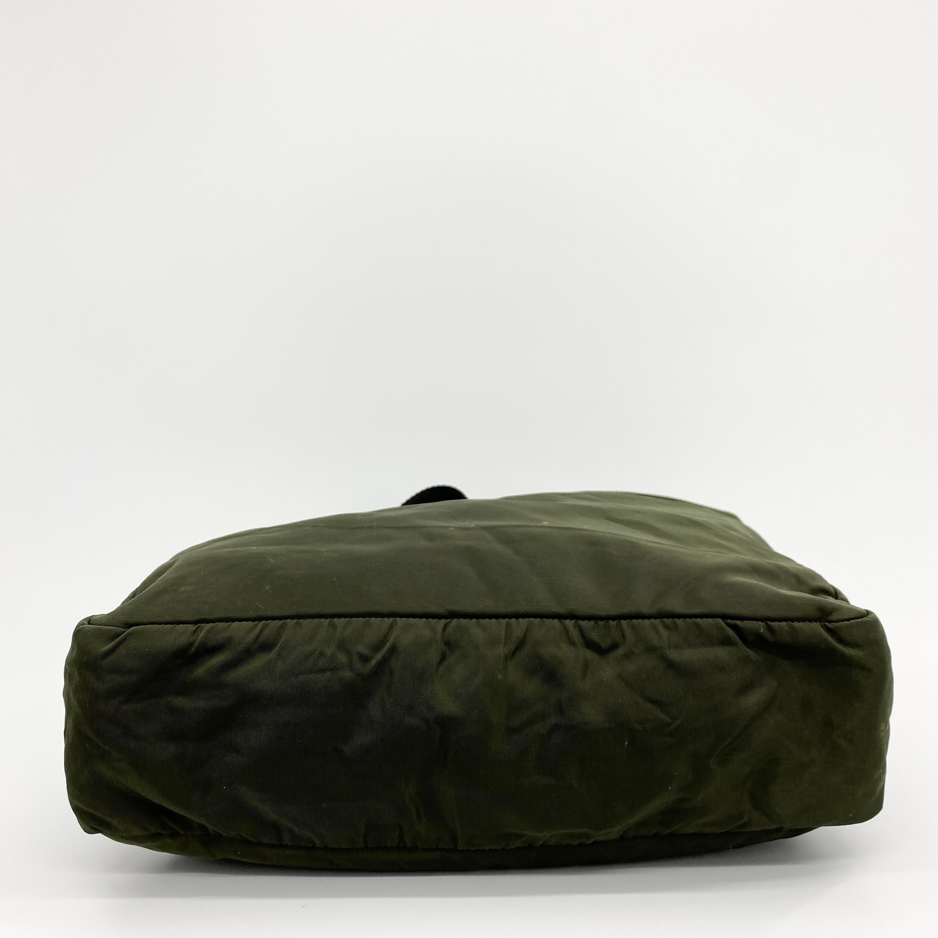 Nylon Zipper Tote Dark Green - Vintage Luxuries