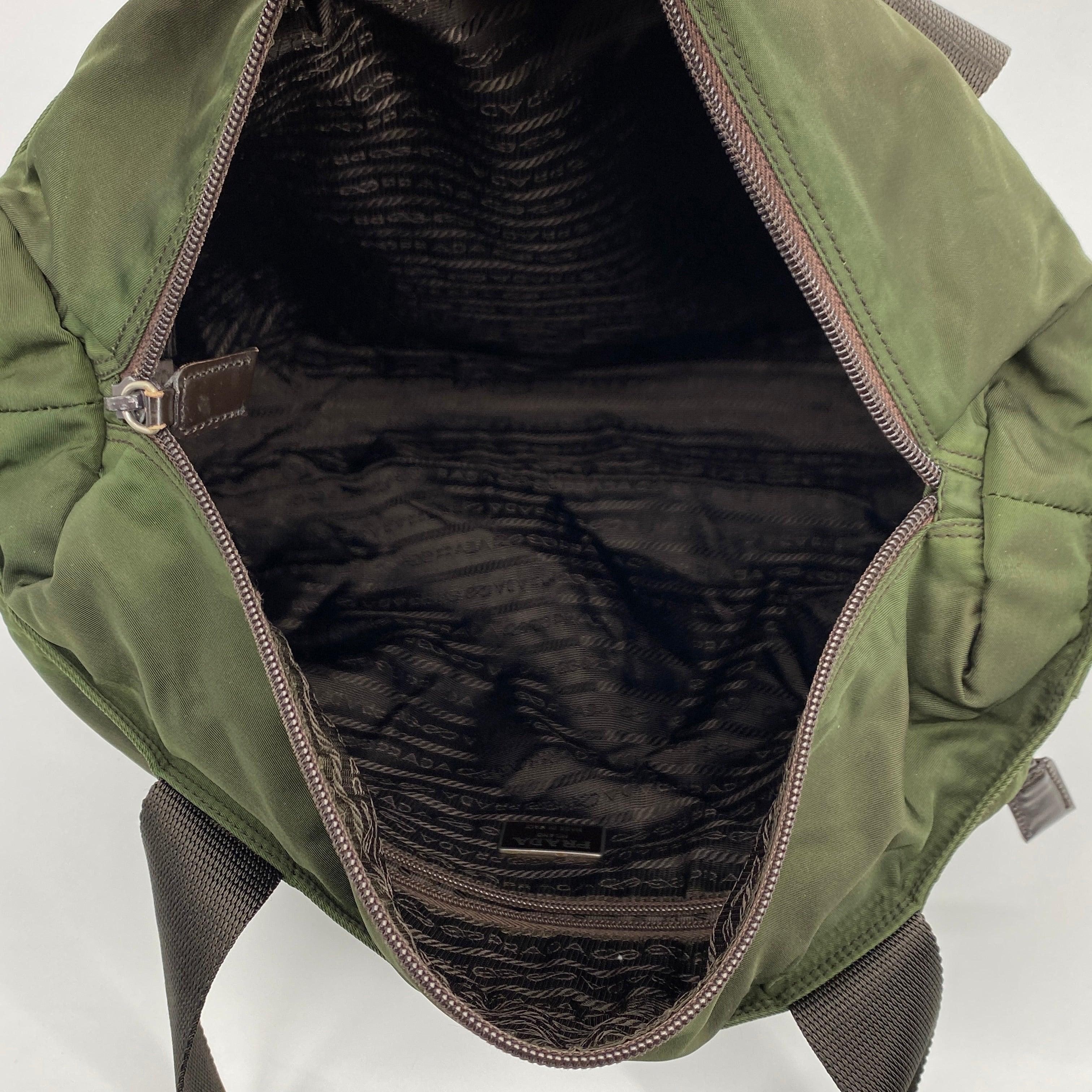 Nylon Zipper Tote Dark Green - Vintage Luxuries