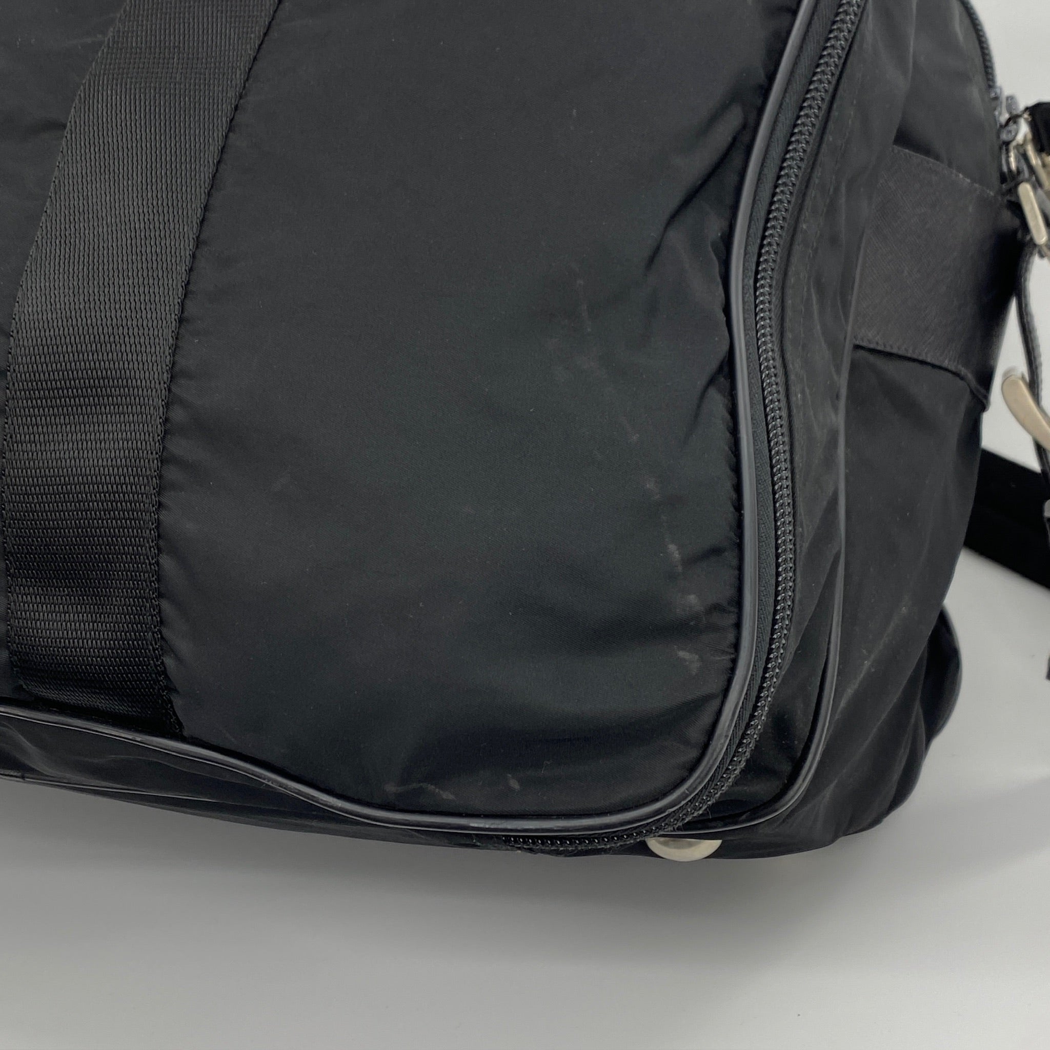Nylon Boston Travel Bag Black