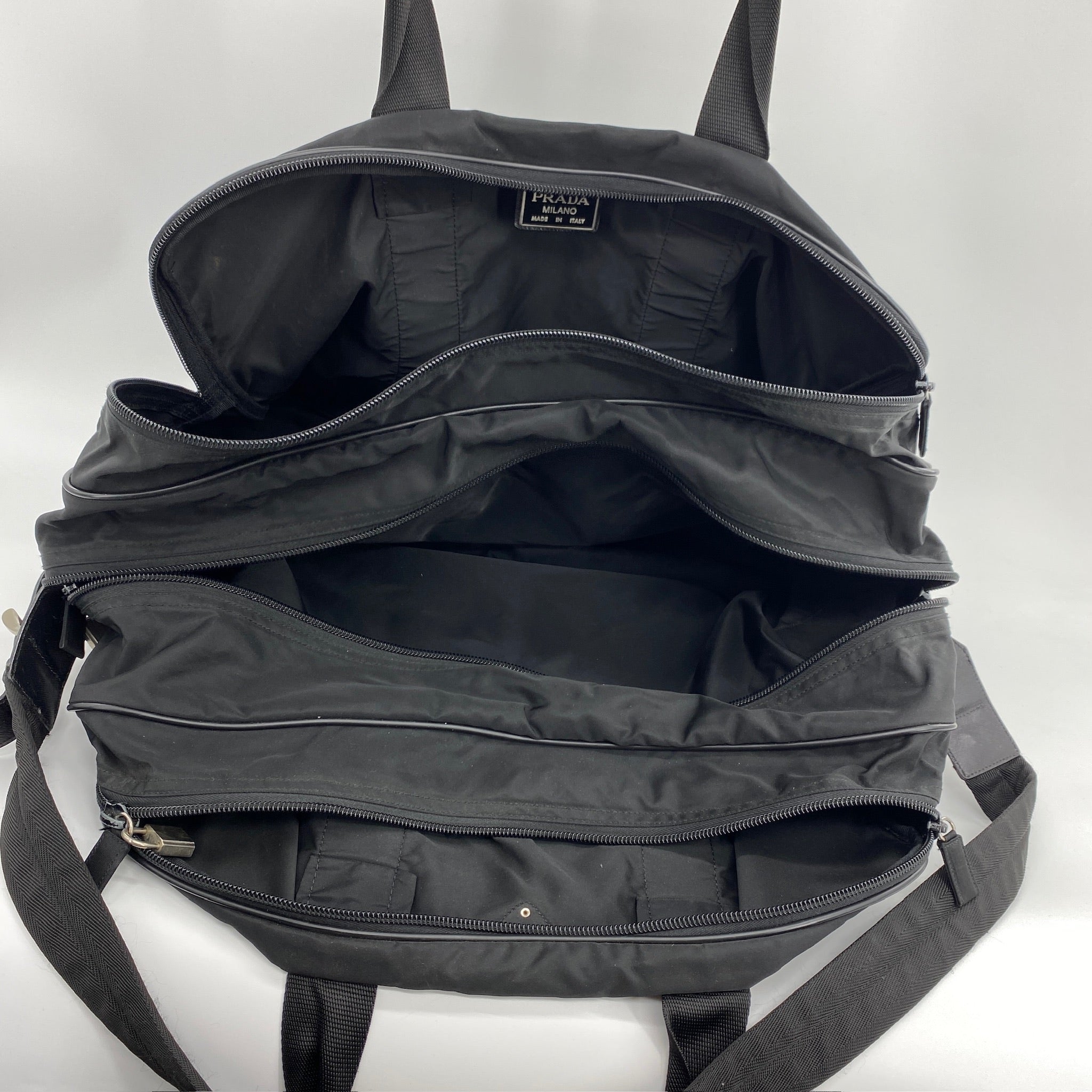 Nylon Boston Travel Bag Black