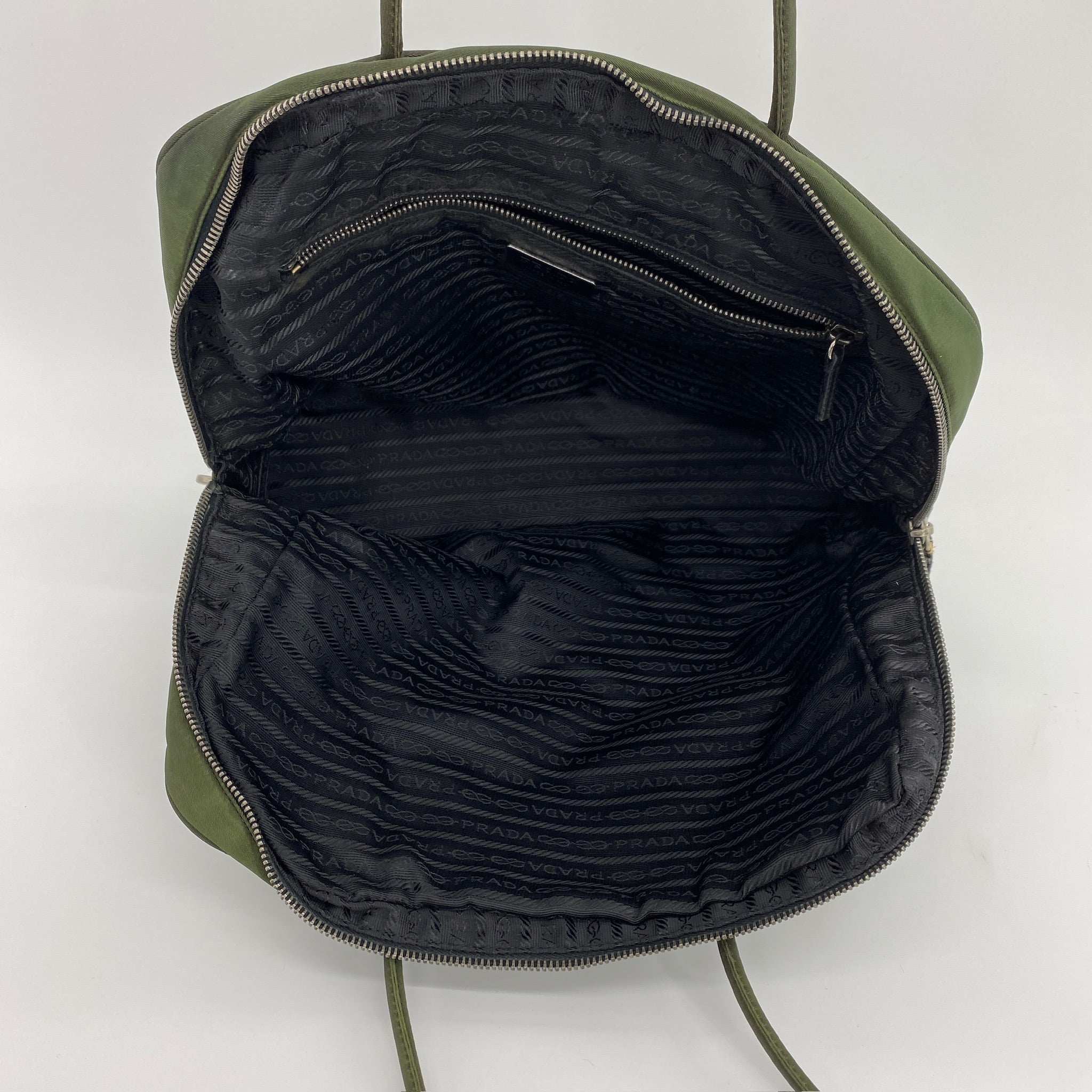 Nylon Laptop Shoulder Bag Dark Green