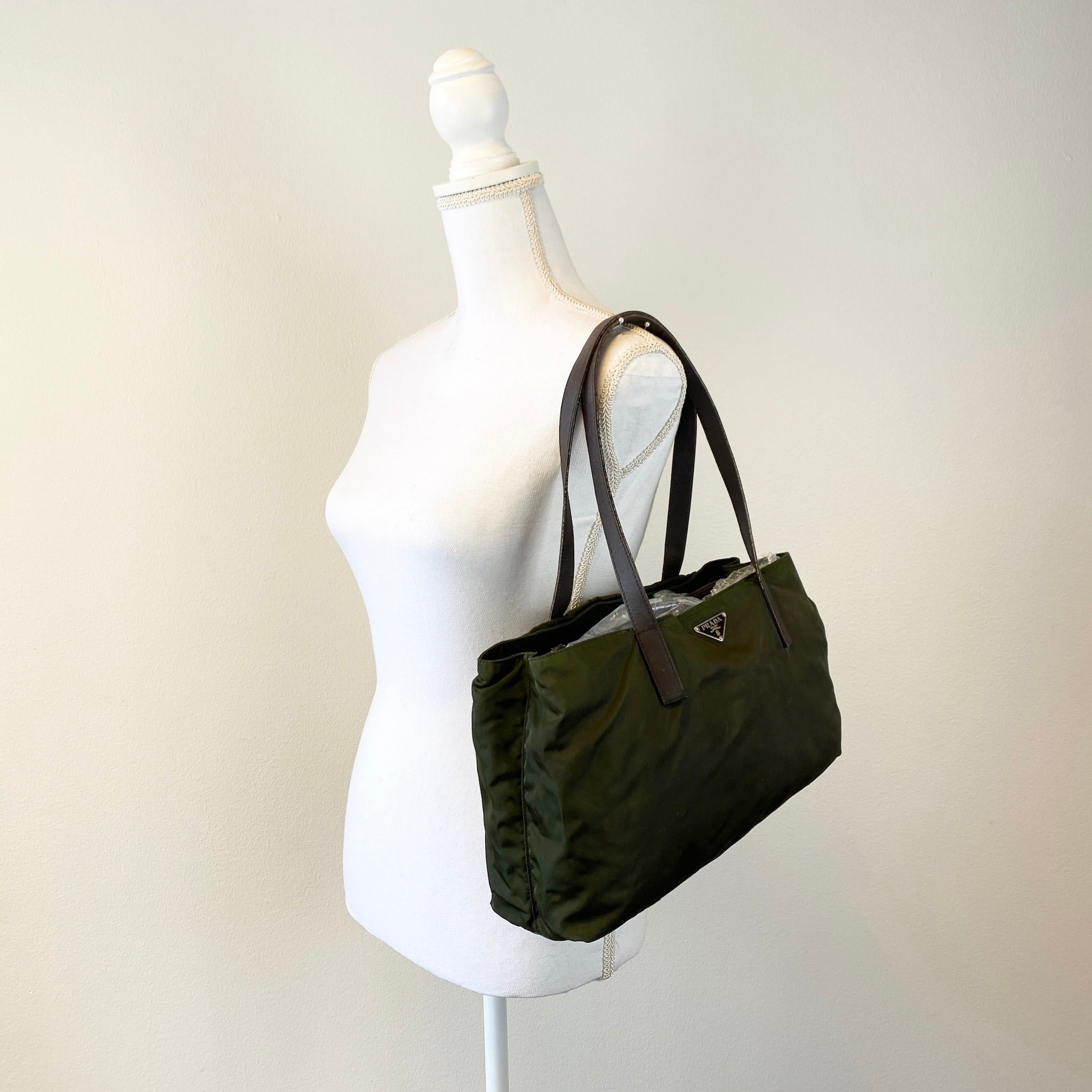 Nylon Tote Dark Green