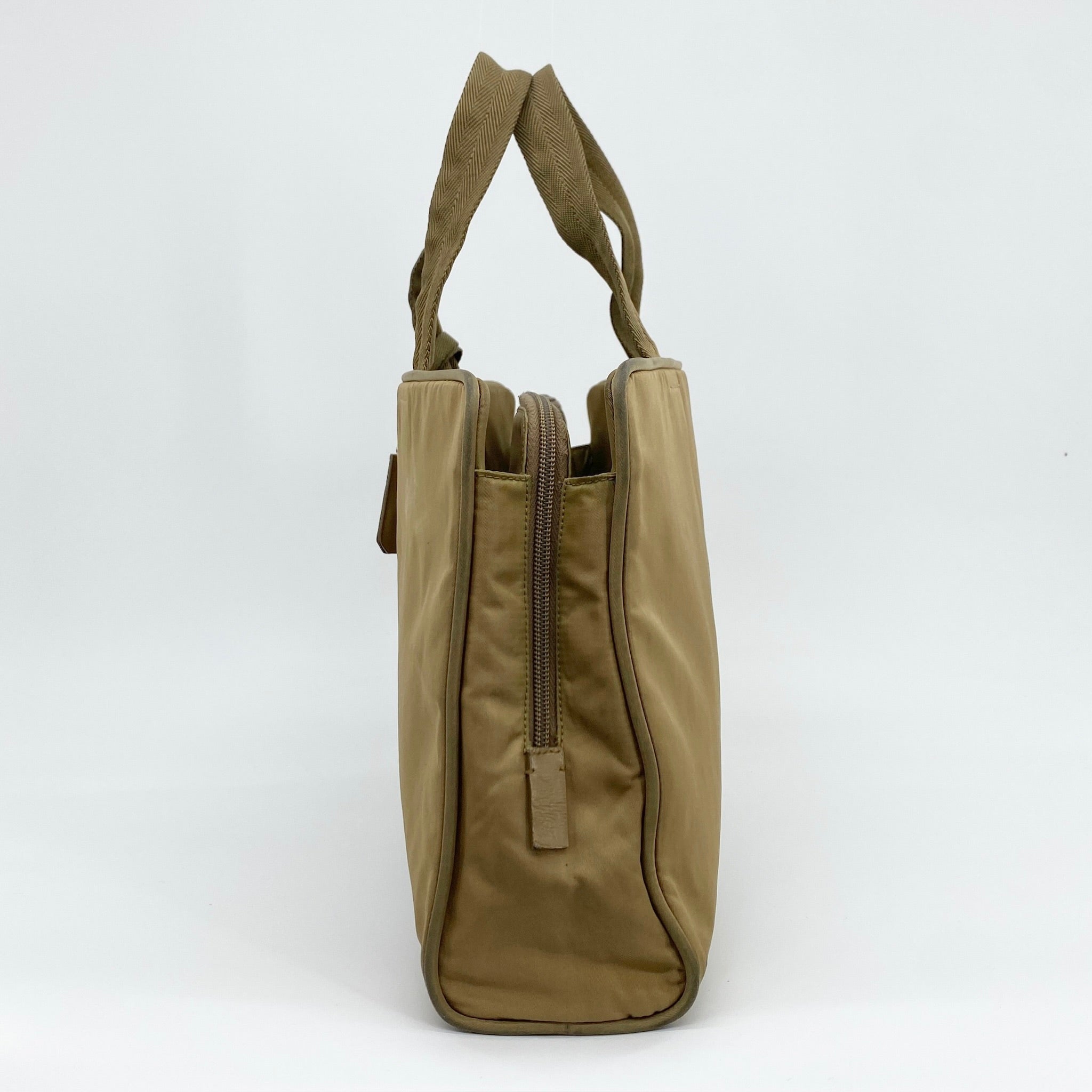 Nylon Laptop Handbag Brown