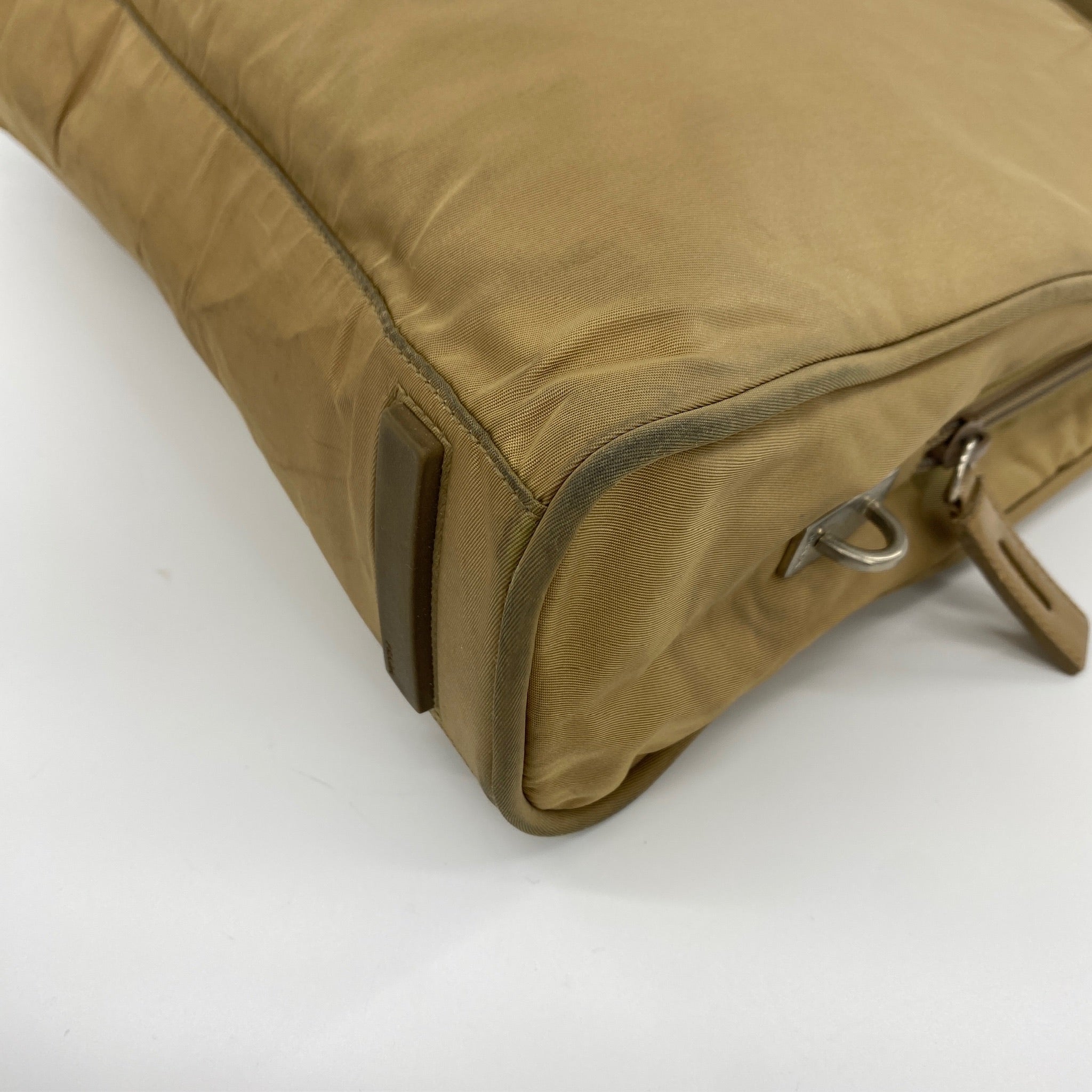 Nylon Laptop Handbag Brown