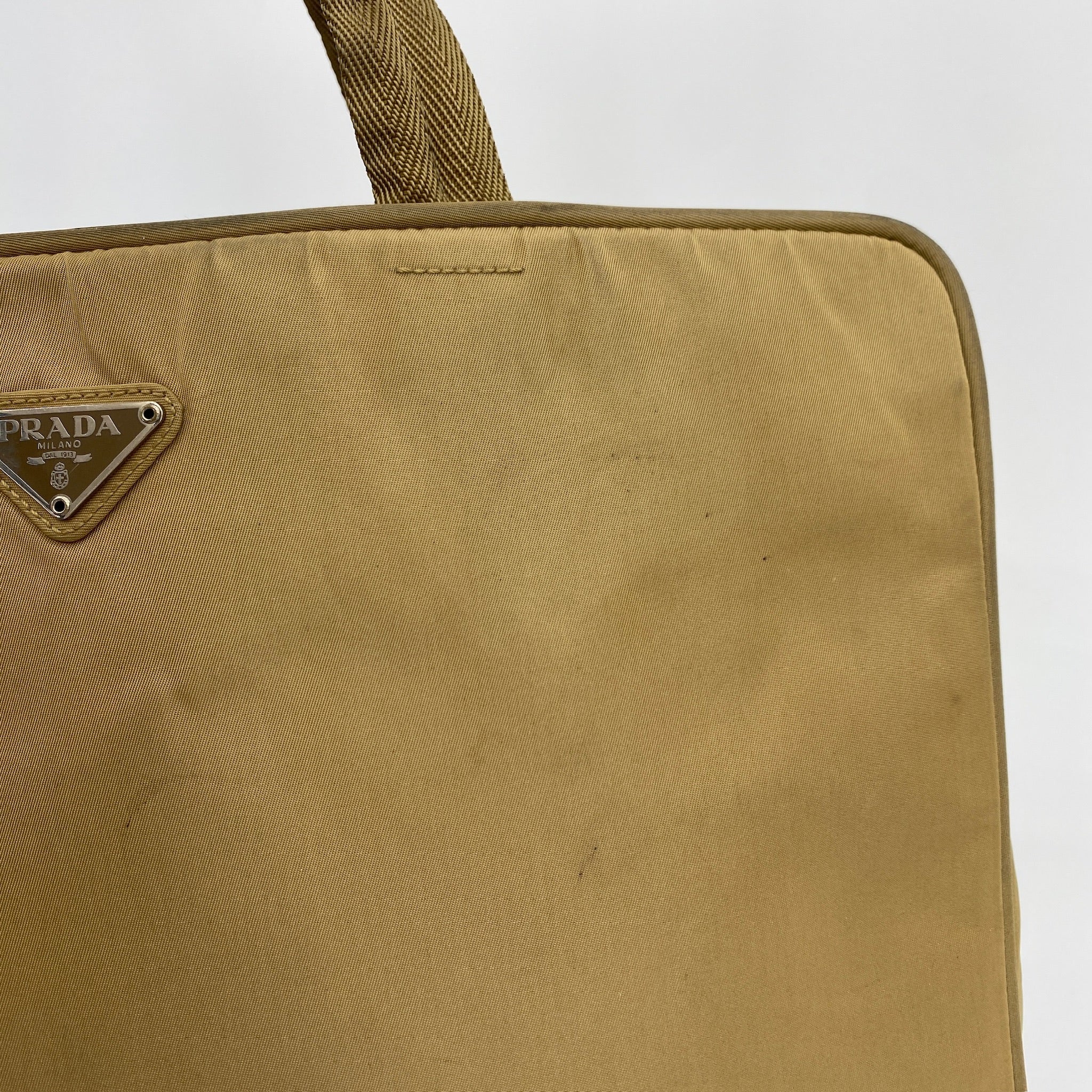 Nylon Laptop Handbag Brown