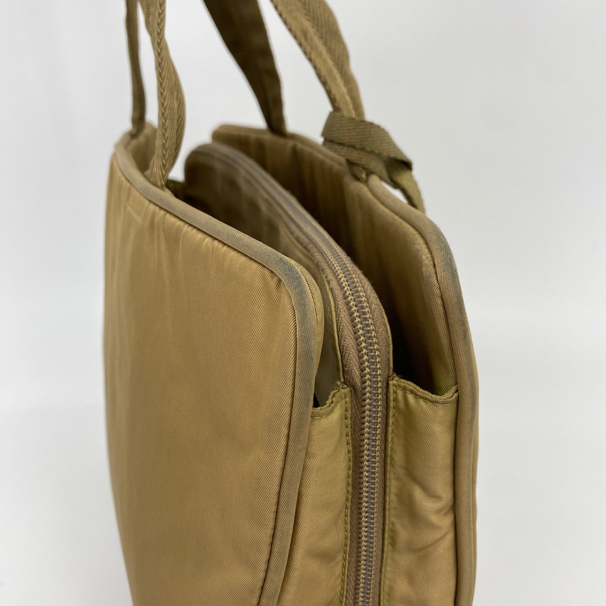 Nylon Laptop Handbag Brown