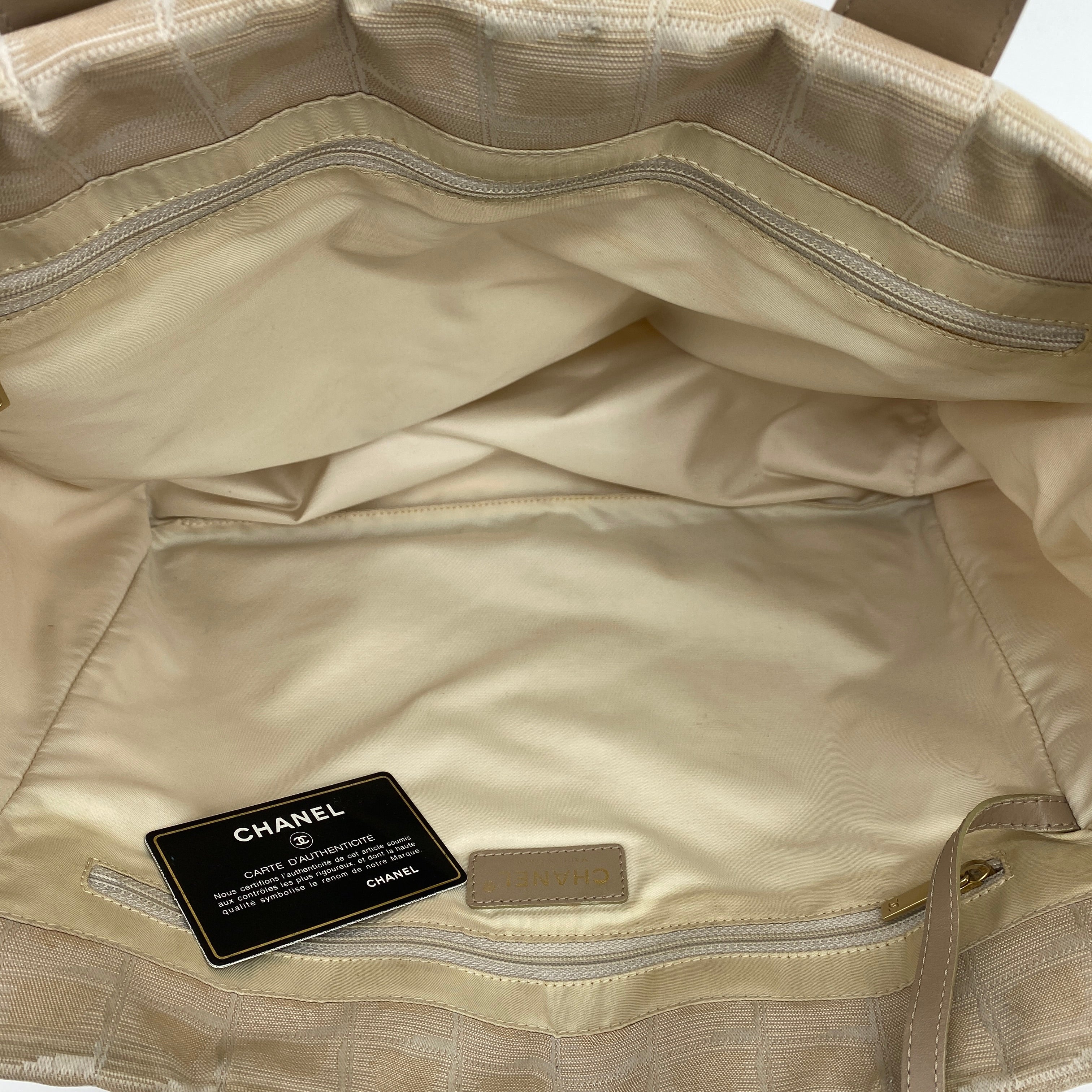 Nylon Travel Line Tote Beige