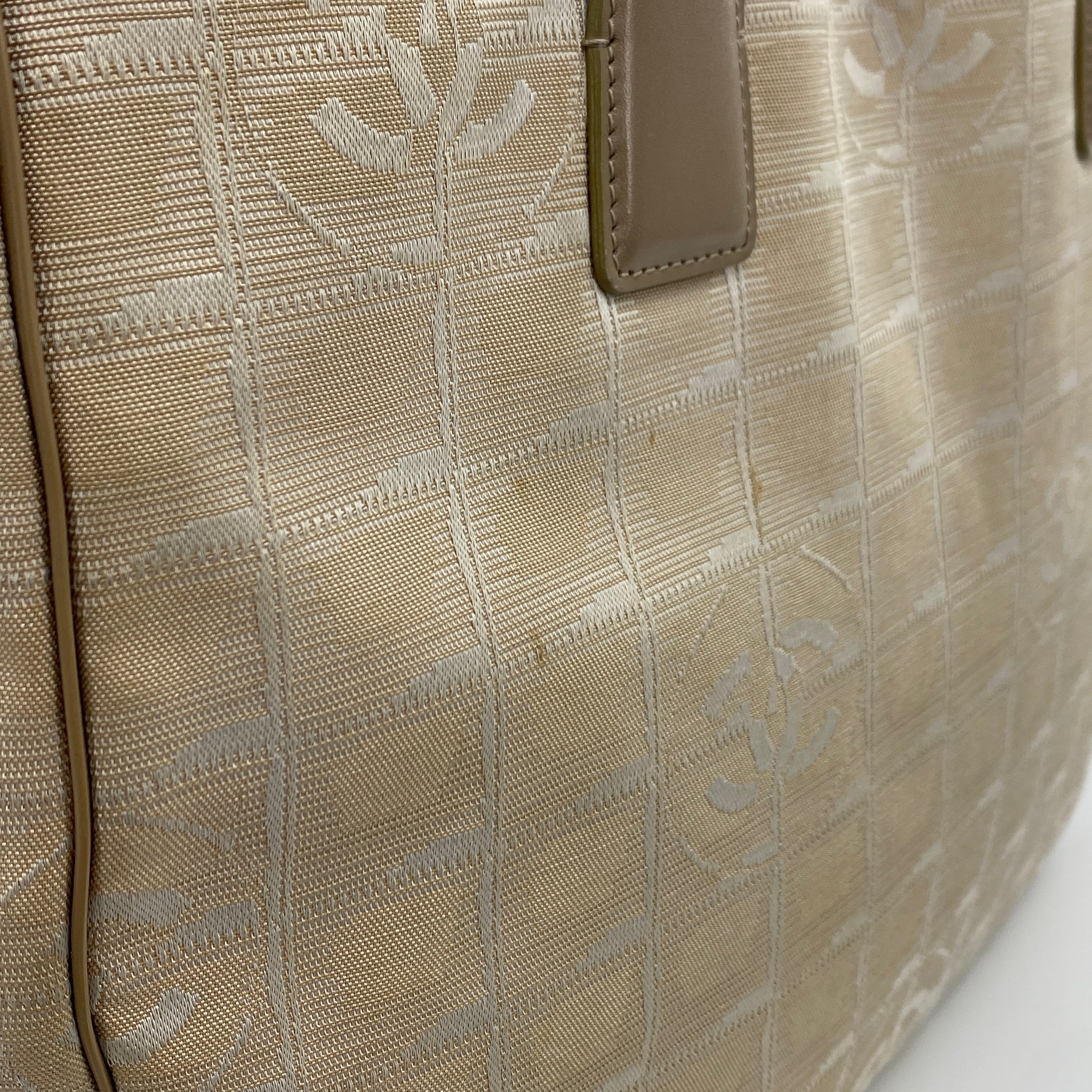 Nylon Travel Line Tote Beige