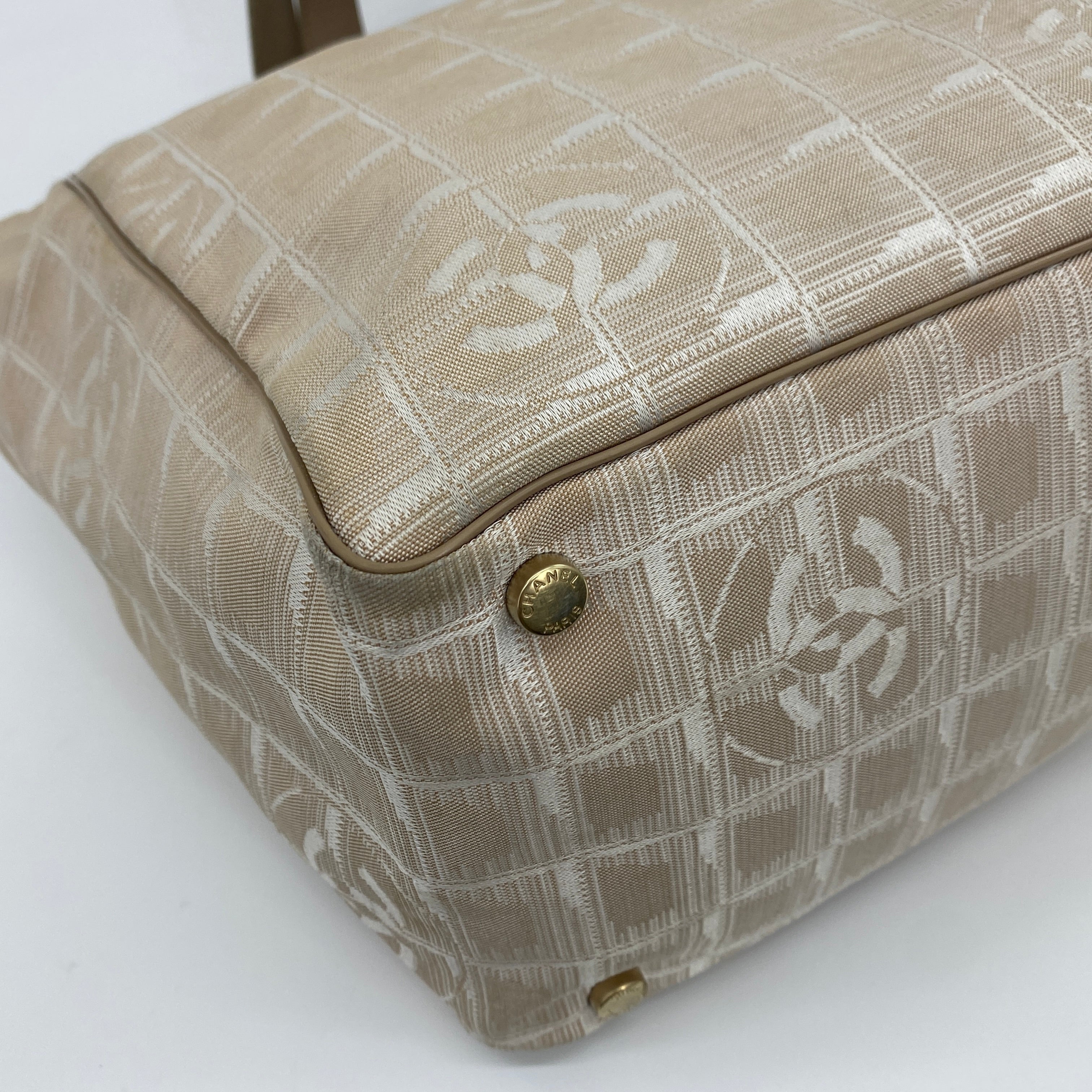 Nylon Travel Line Tote Beige