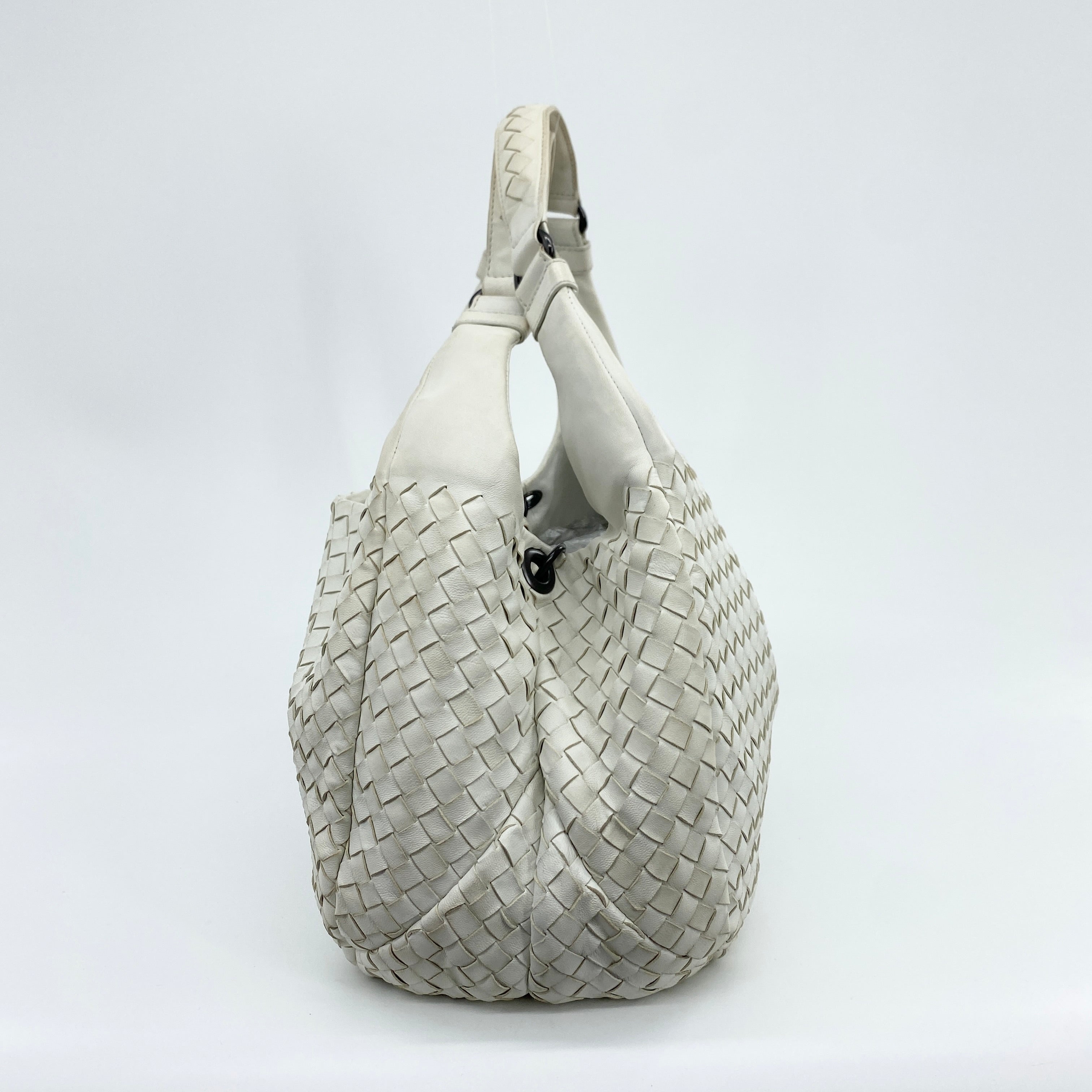 Campana Intrecciato Hobo Shoulder Bag White