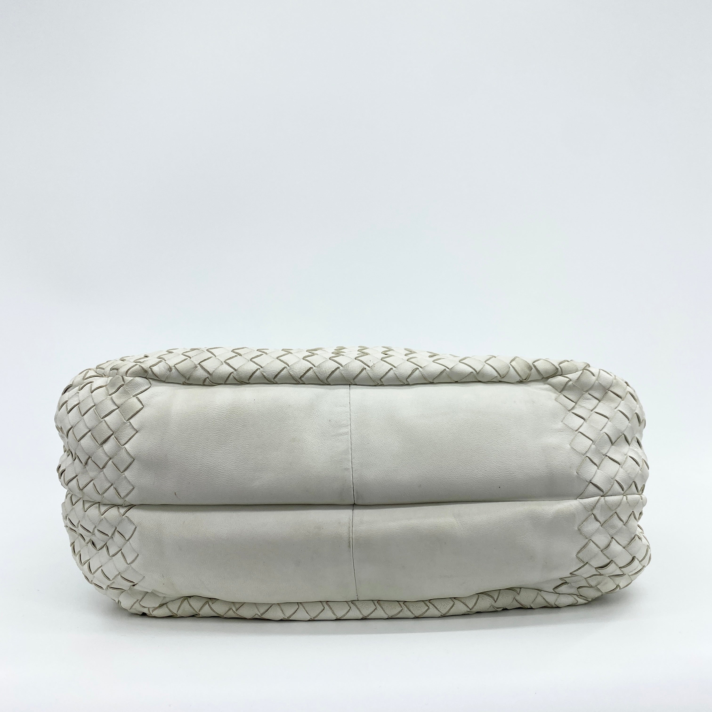 Campana Intrecciato Hobo Shoulder Bag White