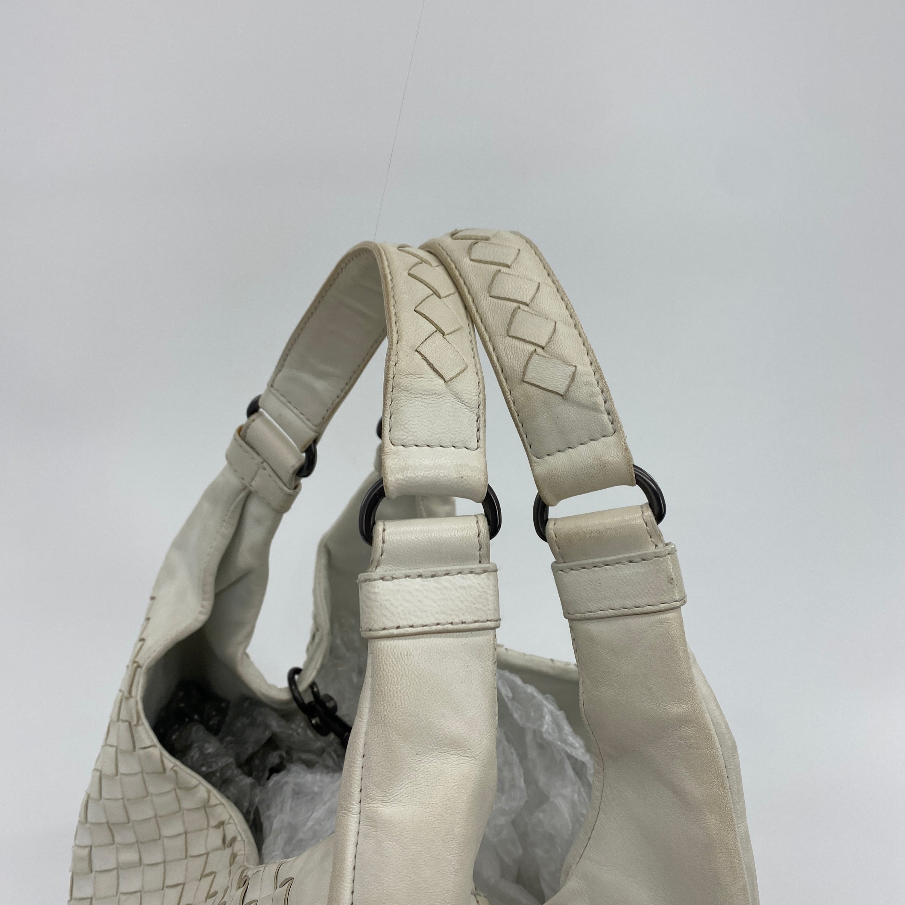 Campana Intrecciato Hobo Shoulder Bag White
