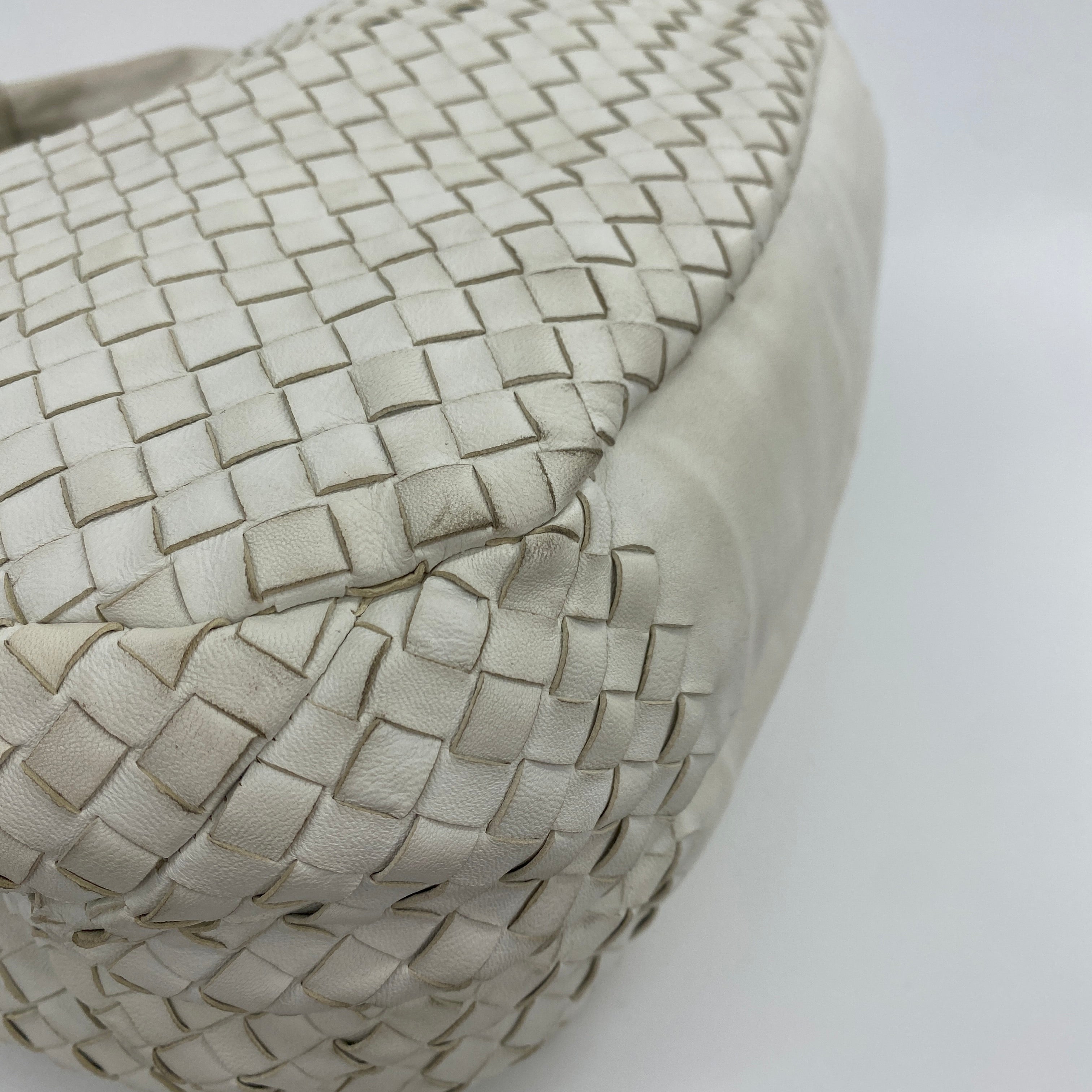 Campana Intrecciato Hobo Shoulder Bag White